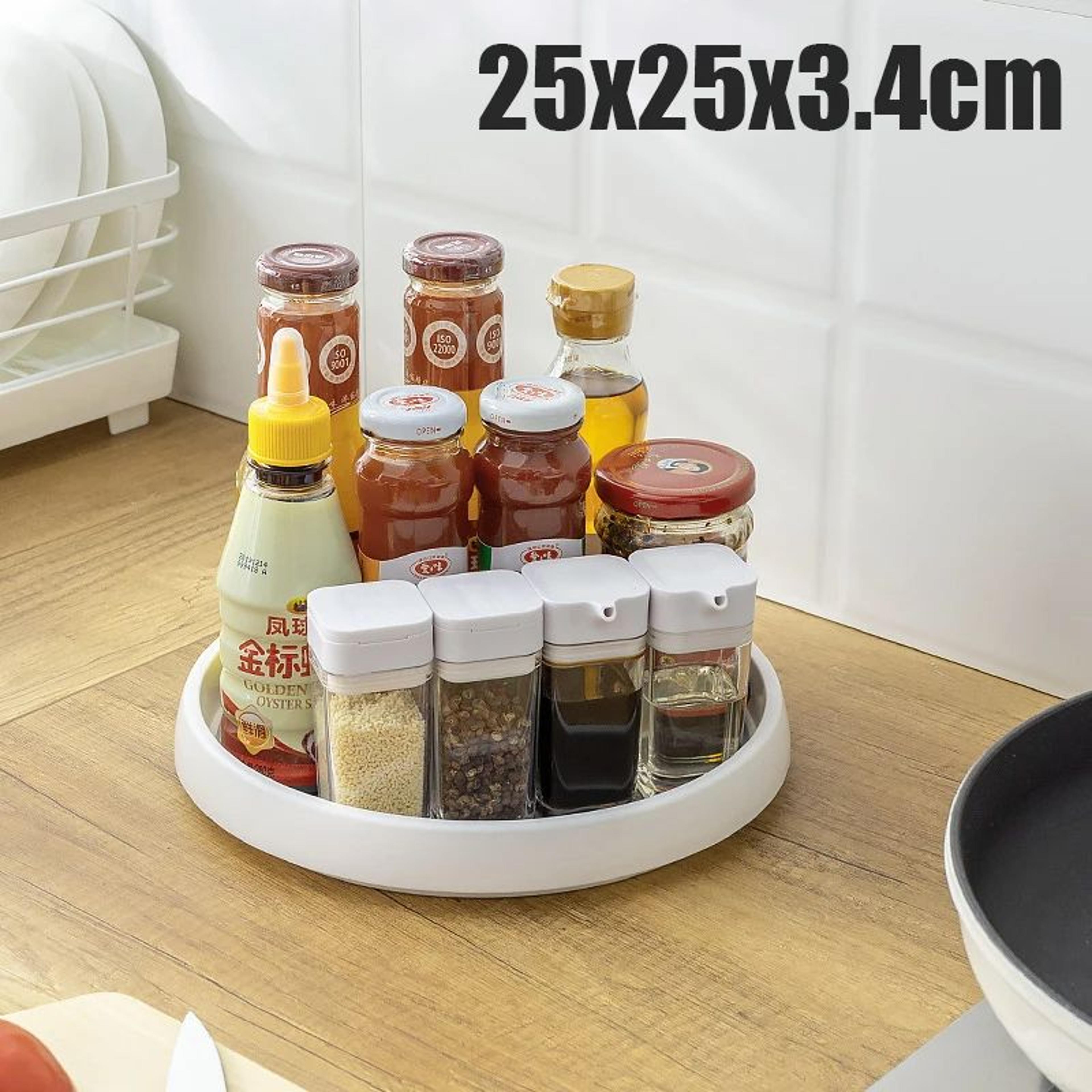 Rotatable AntiSliding Kitchen Condiment Storage Rack Spice Organizer  MultiFunctional Home Storage  4