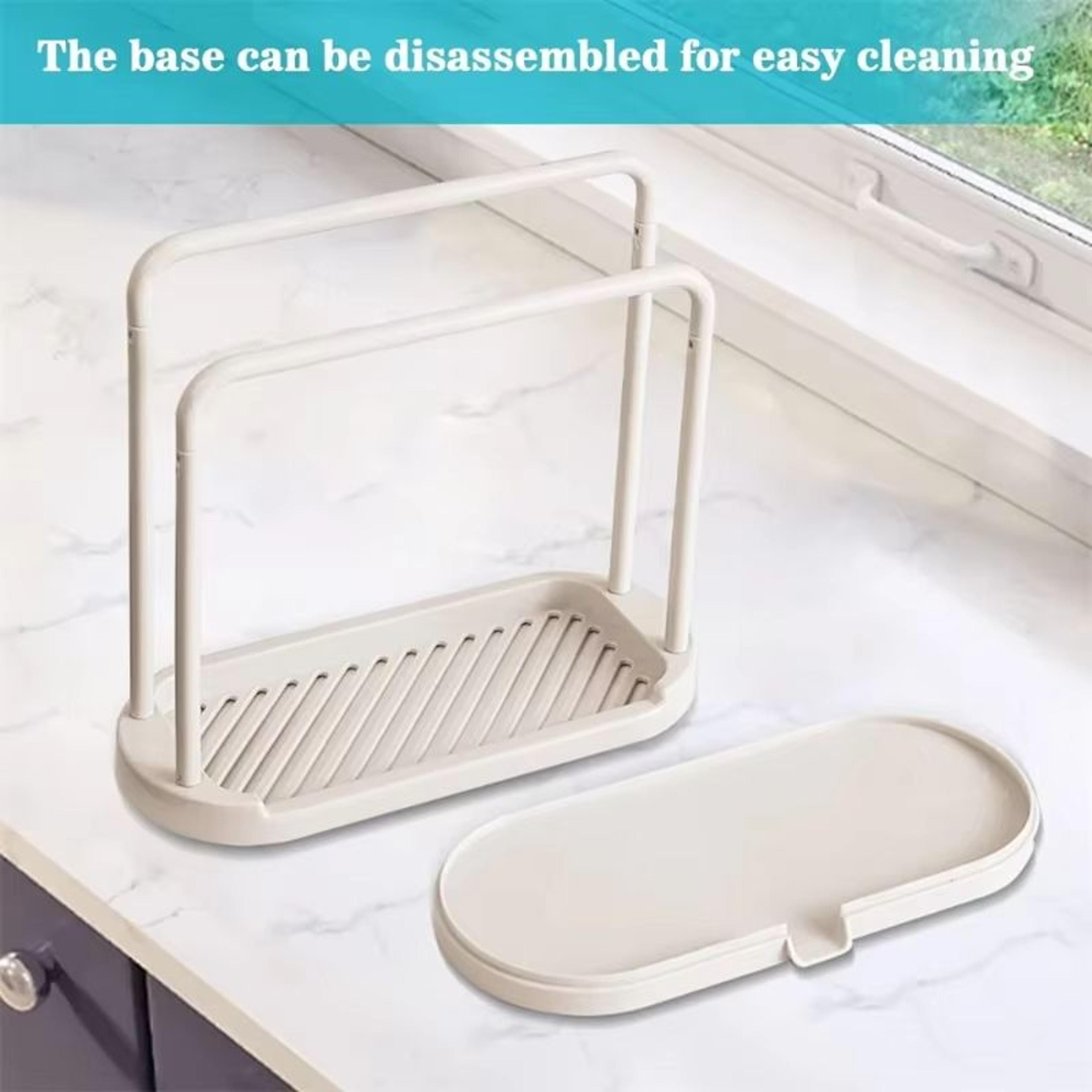 Detachable Kitchen Dishcloth Holder  Rag Hanger Ventilated Sink Sponge Holder With Rotatable Design 4