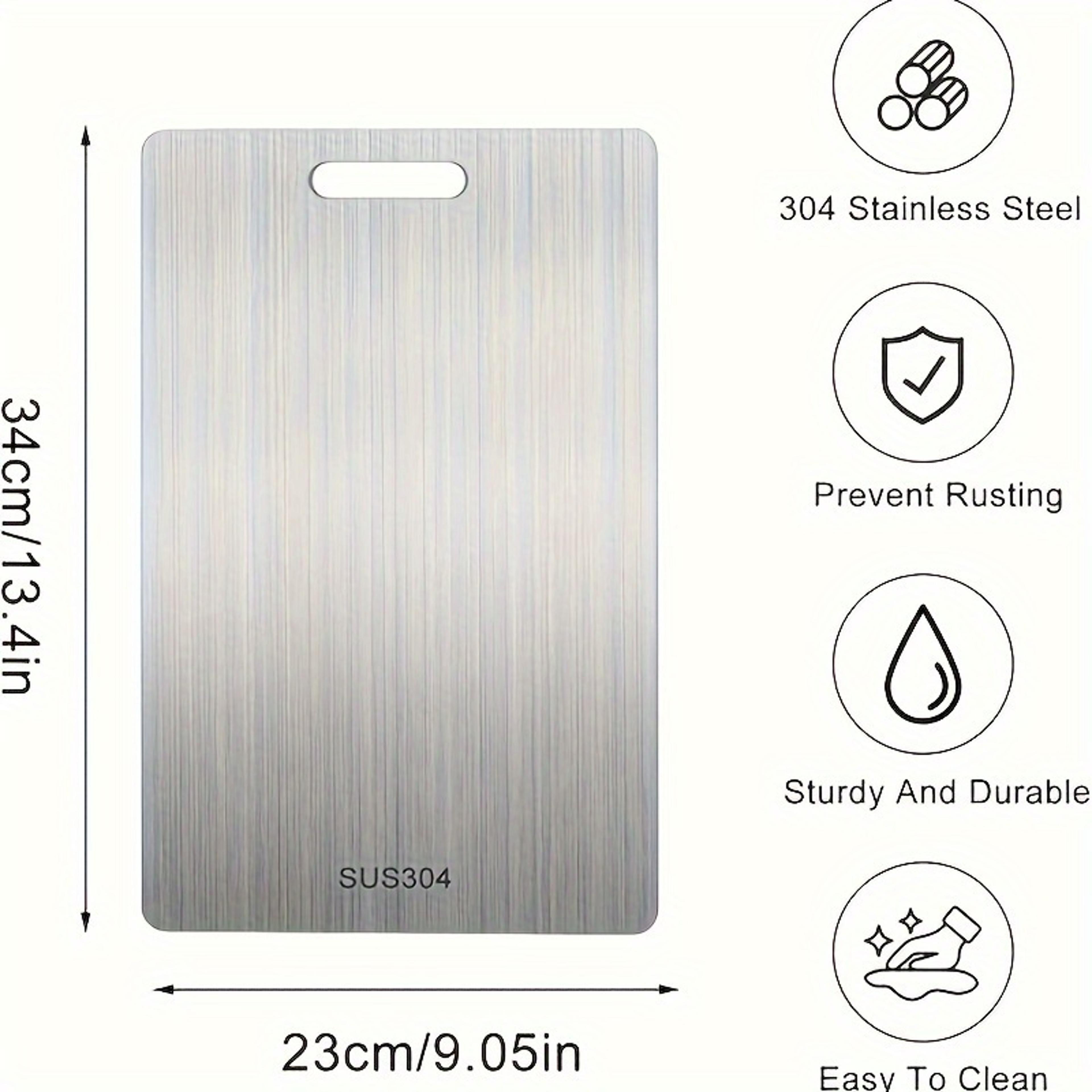 Stainless Steel Cutting Board Set Food Contact Safe Boards For Vegetable Meat  Bread Slicing Easy C 4