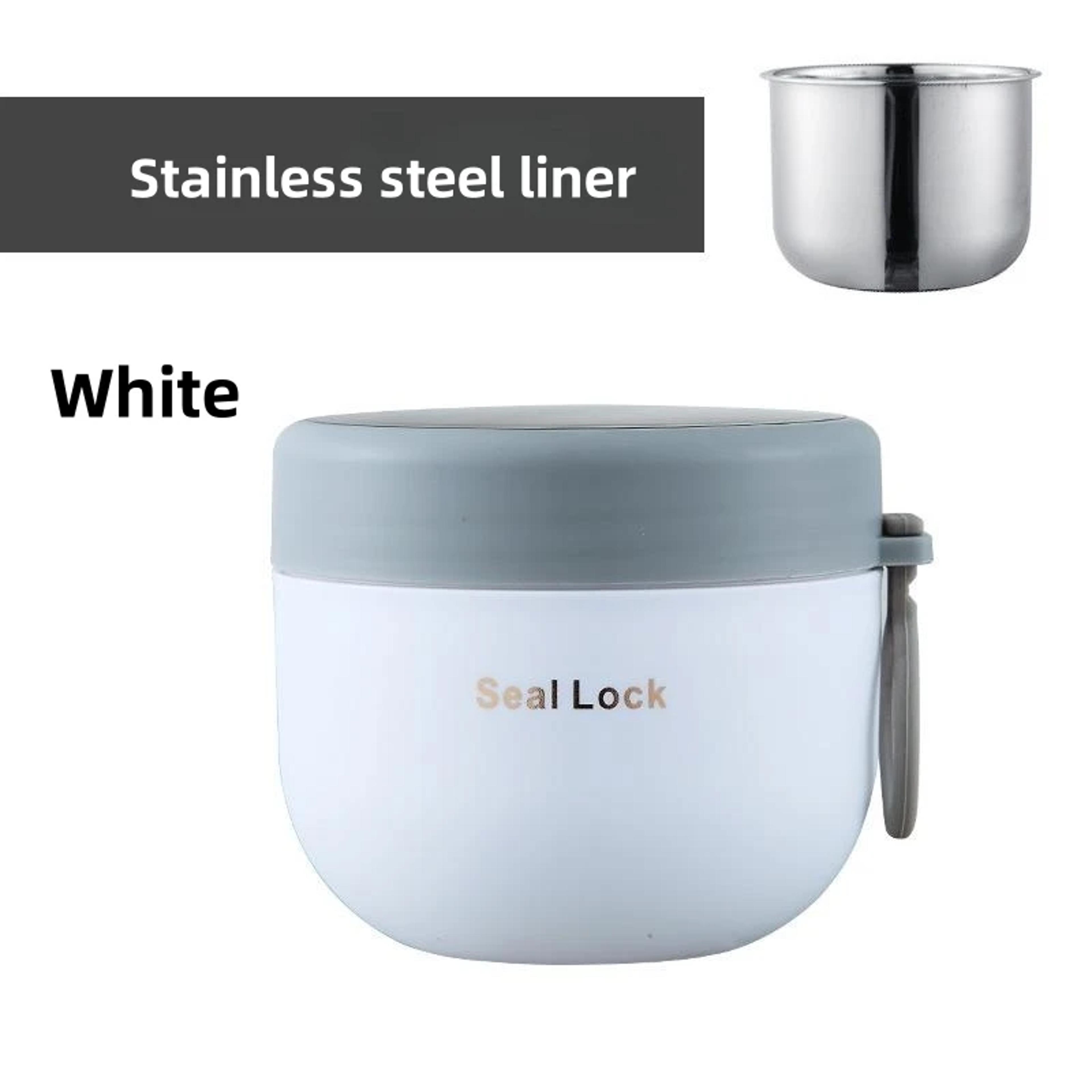 Stainless Steel Soup Noodle Bowl With Lid Microwave Safe Lunch Box For Student Office School Reusab 5