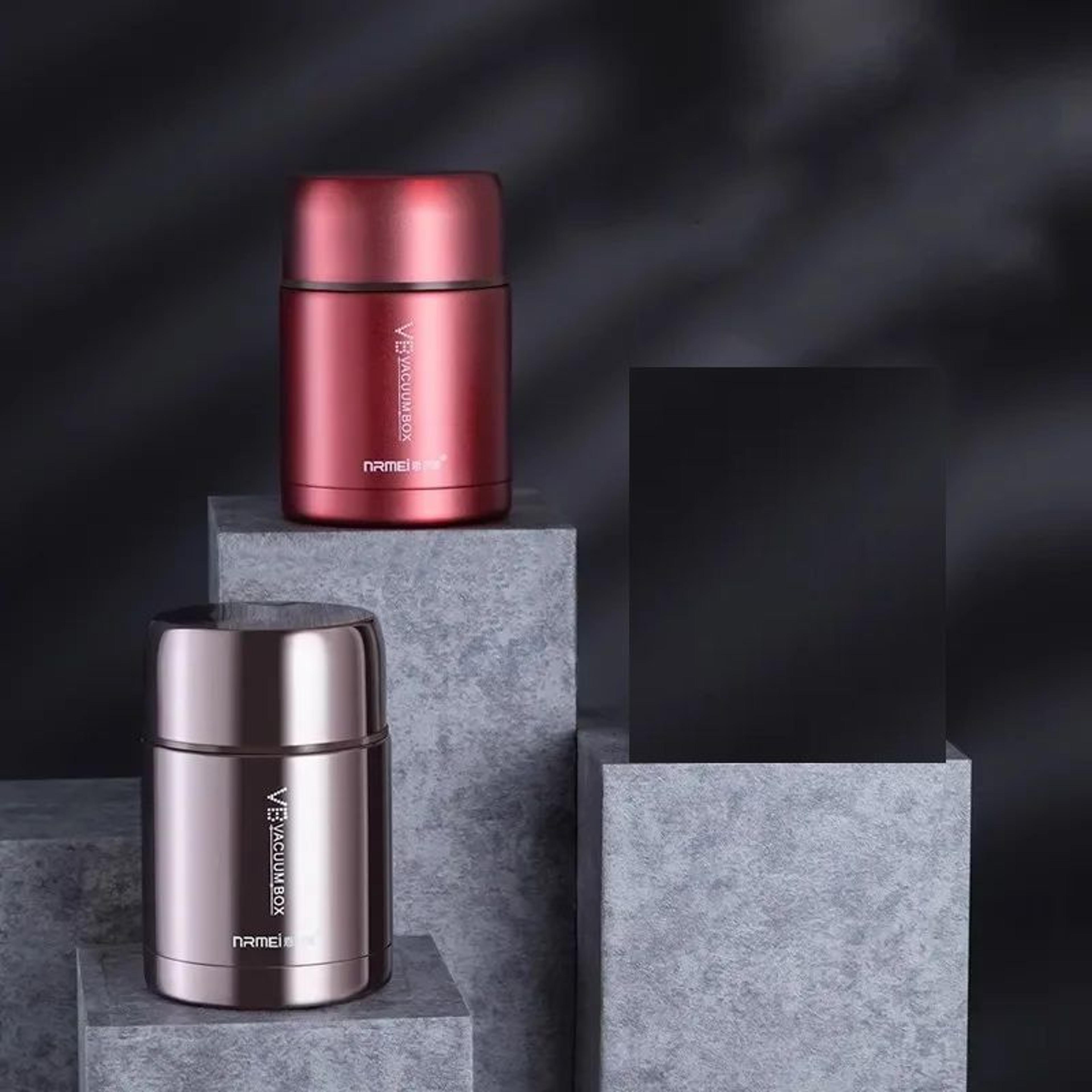 food thermos, stainless steel vacuum insulated food jar with spoon, kid lunch box with insulated carry bag for hot, cold