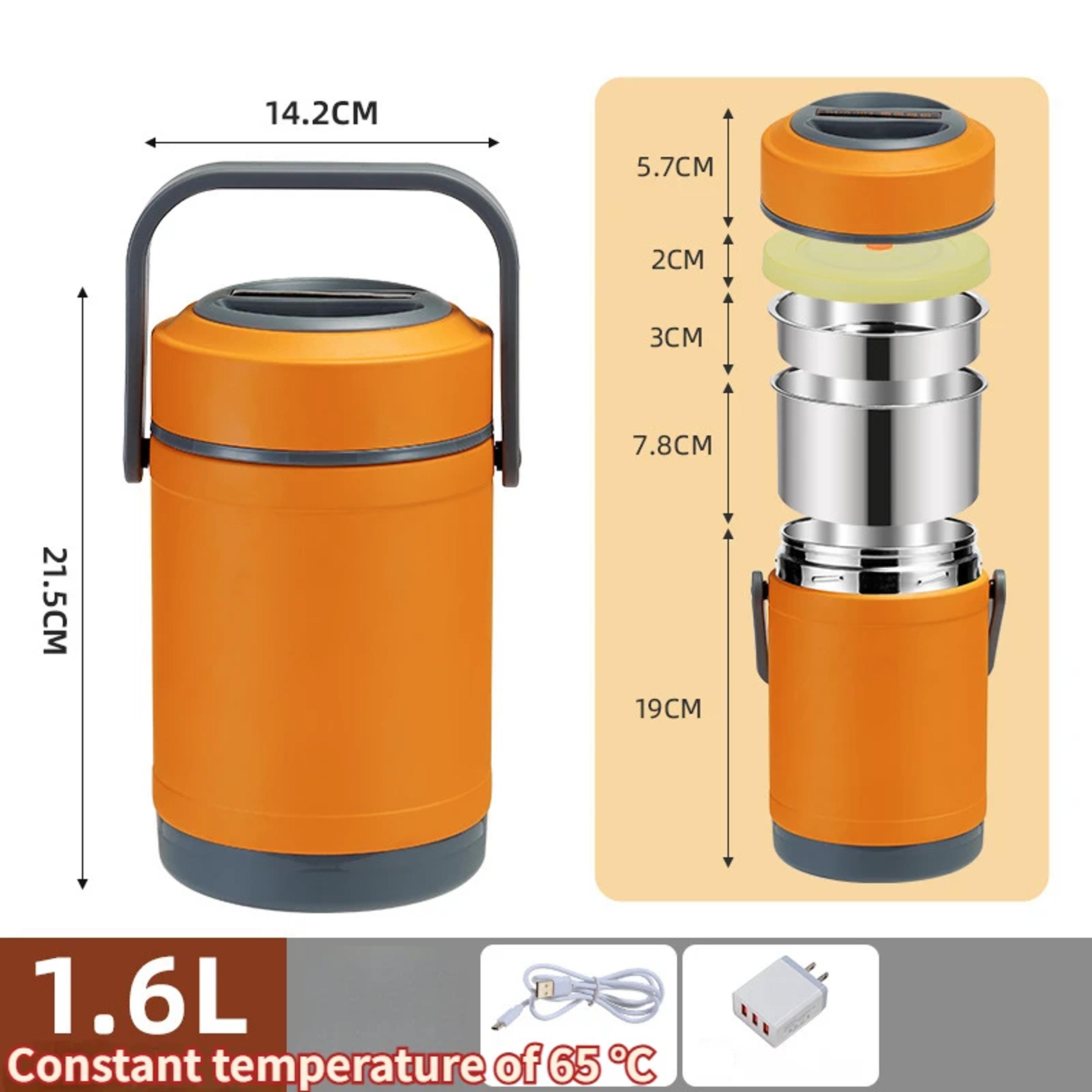 USB Electric Heated Lunch Box Stainless Steel Food Warmer Bento Thermal Boxes For Office School Lun 6