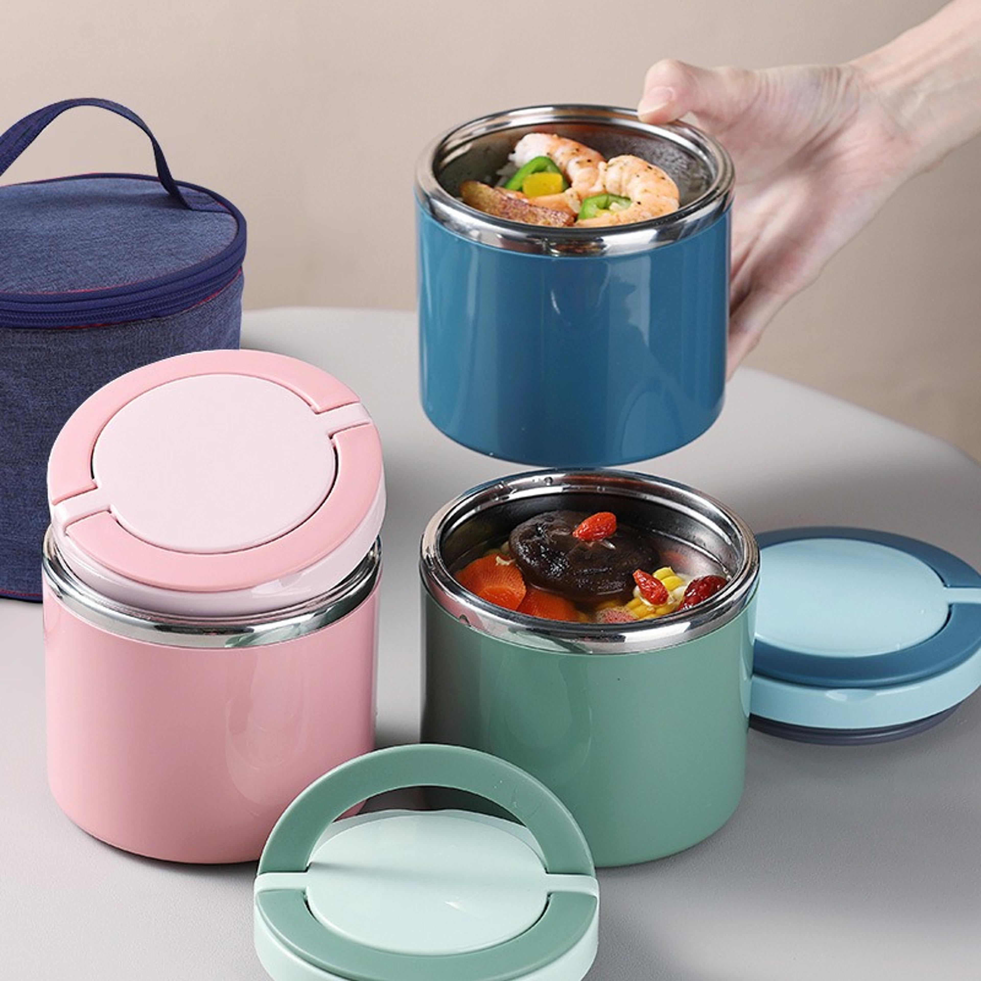 soup thermos food jar, insulated lunch container stainless steel bento box for cold and hot food, food flask with handle