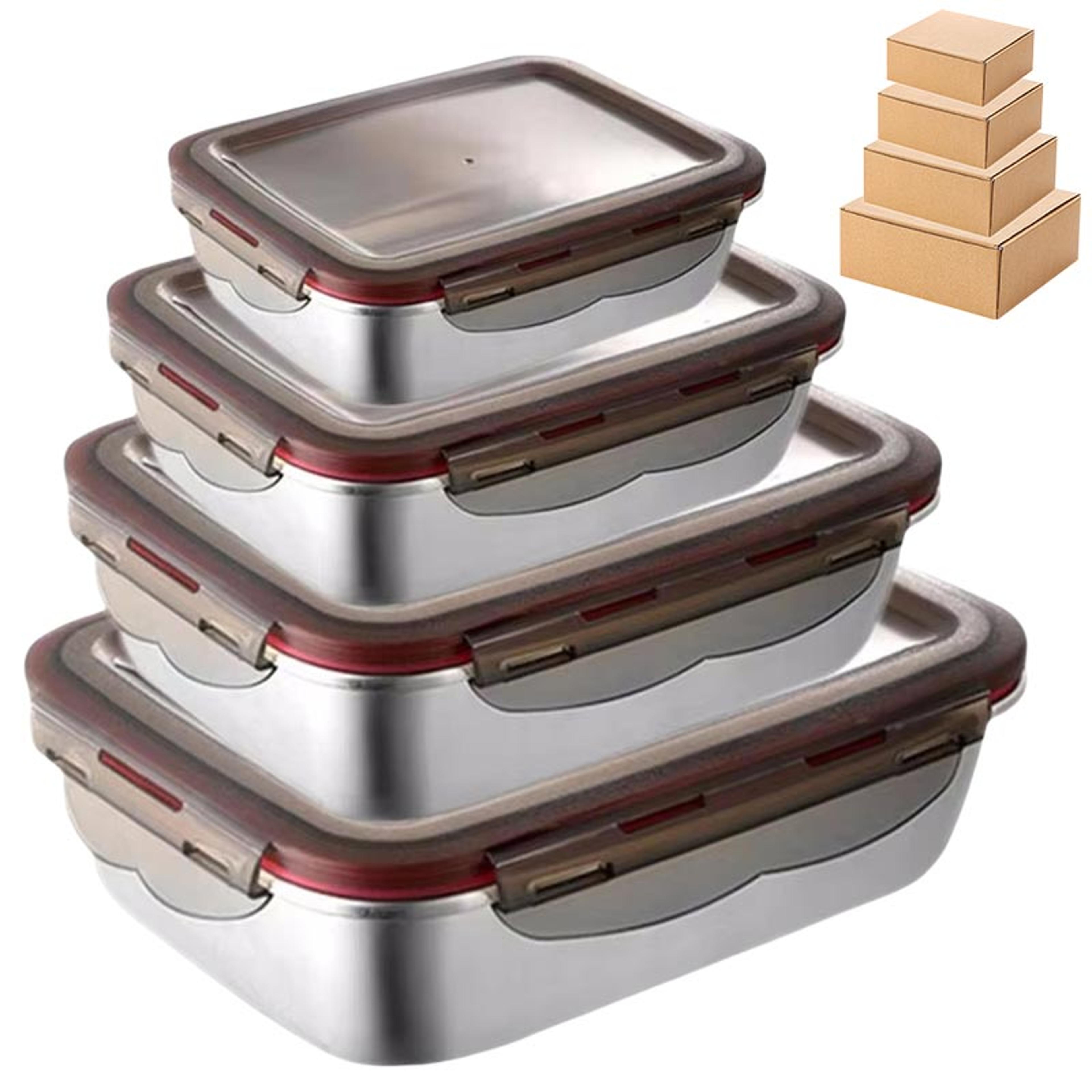 stainless steel bento box, leakproof food storage lunch box, microwave heating travel pickle box for household use