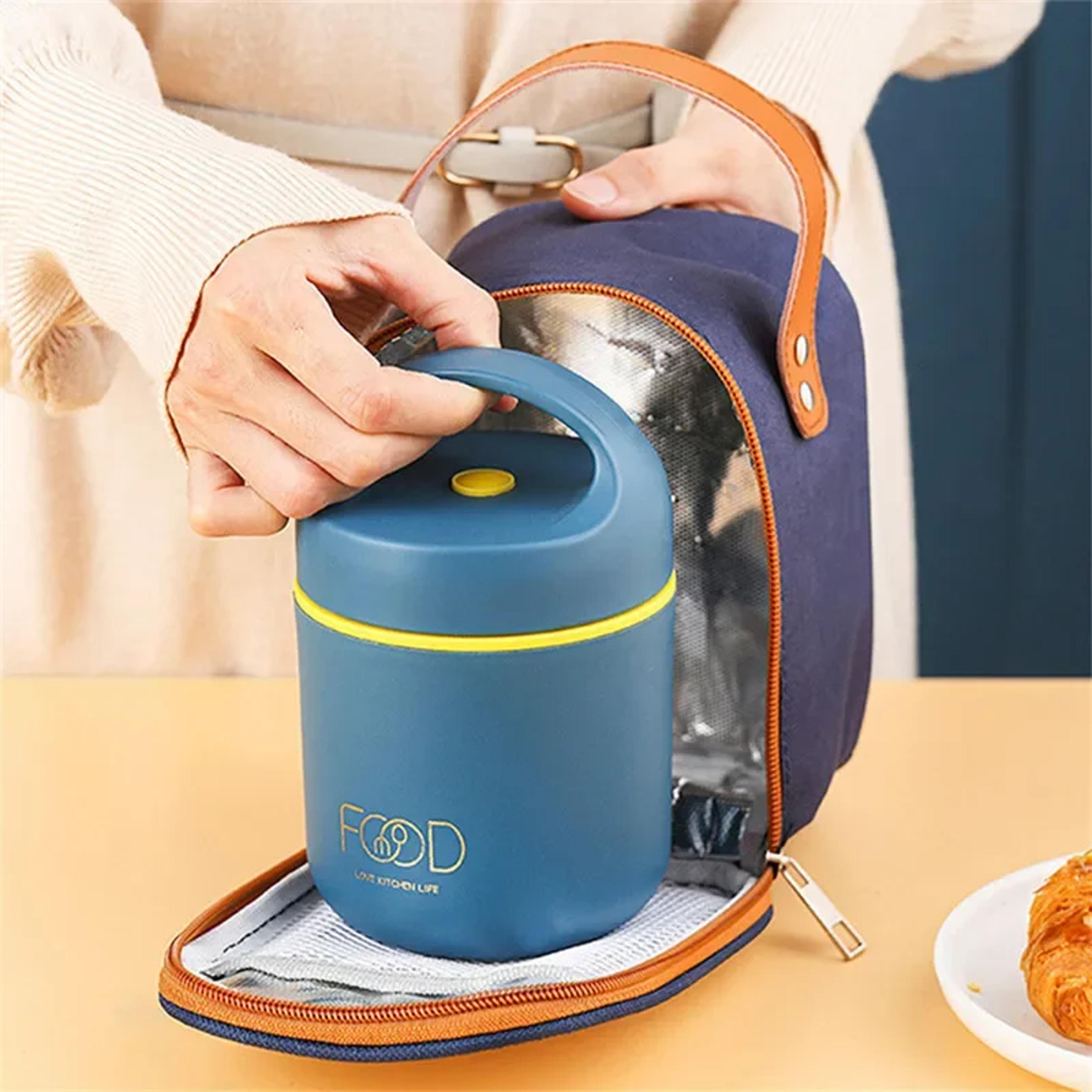 Portable Thermal Insulation Lunch Box Stainless Steel Bento Box Adult Lunch Box Set Vacuum Thermal  3