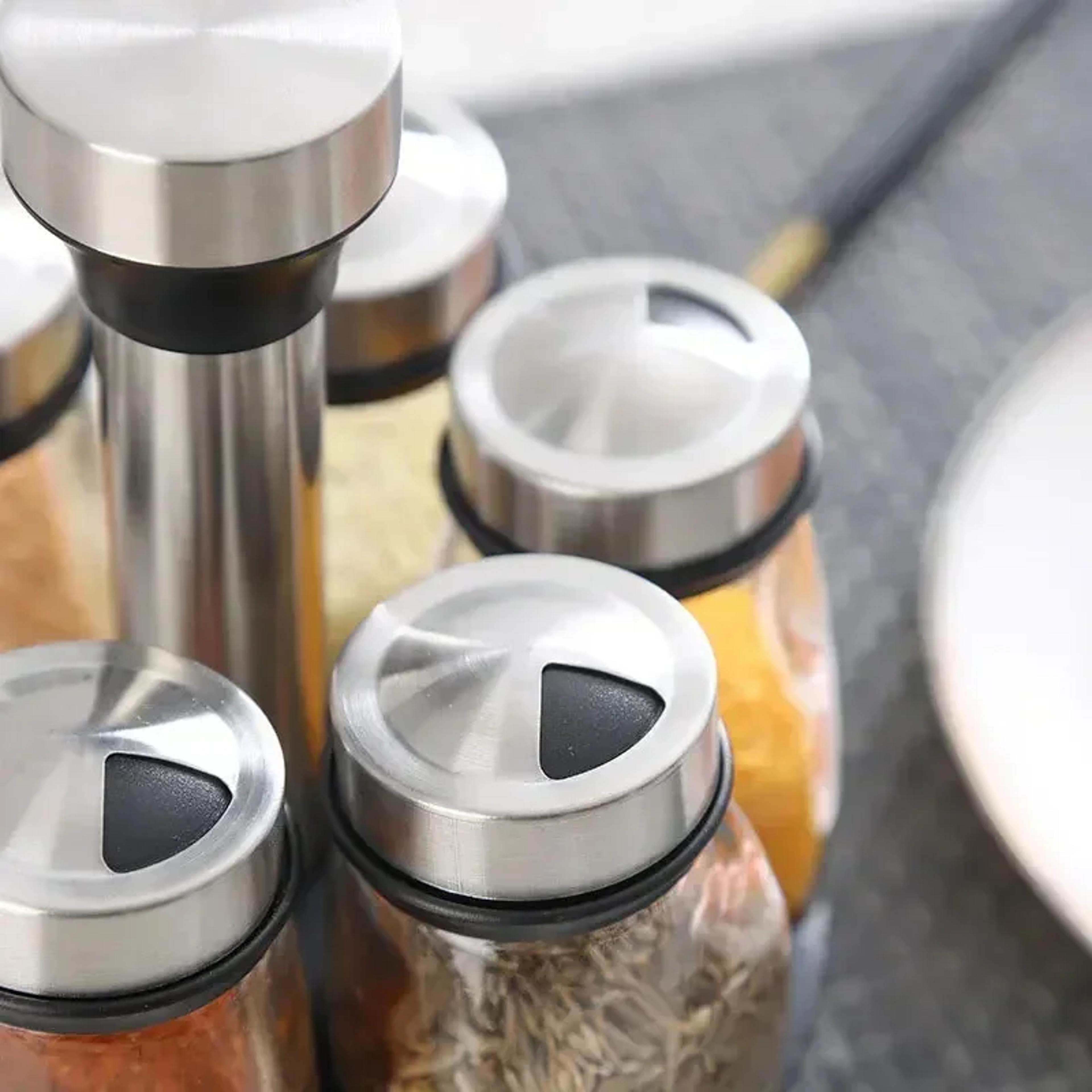 Single Bottle Glass Jar And Spice Jar Set Rack Glass Seasoning Sugar Pepper Bottles Salt Shakers Ho 6