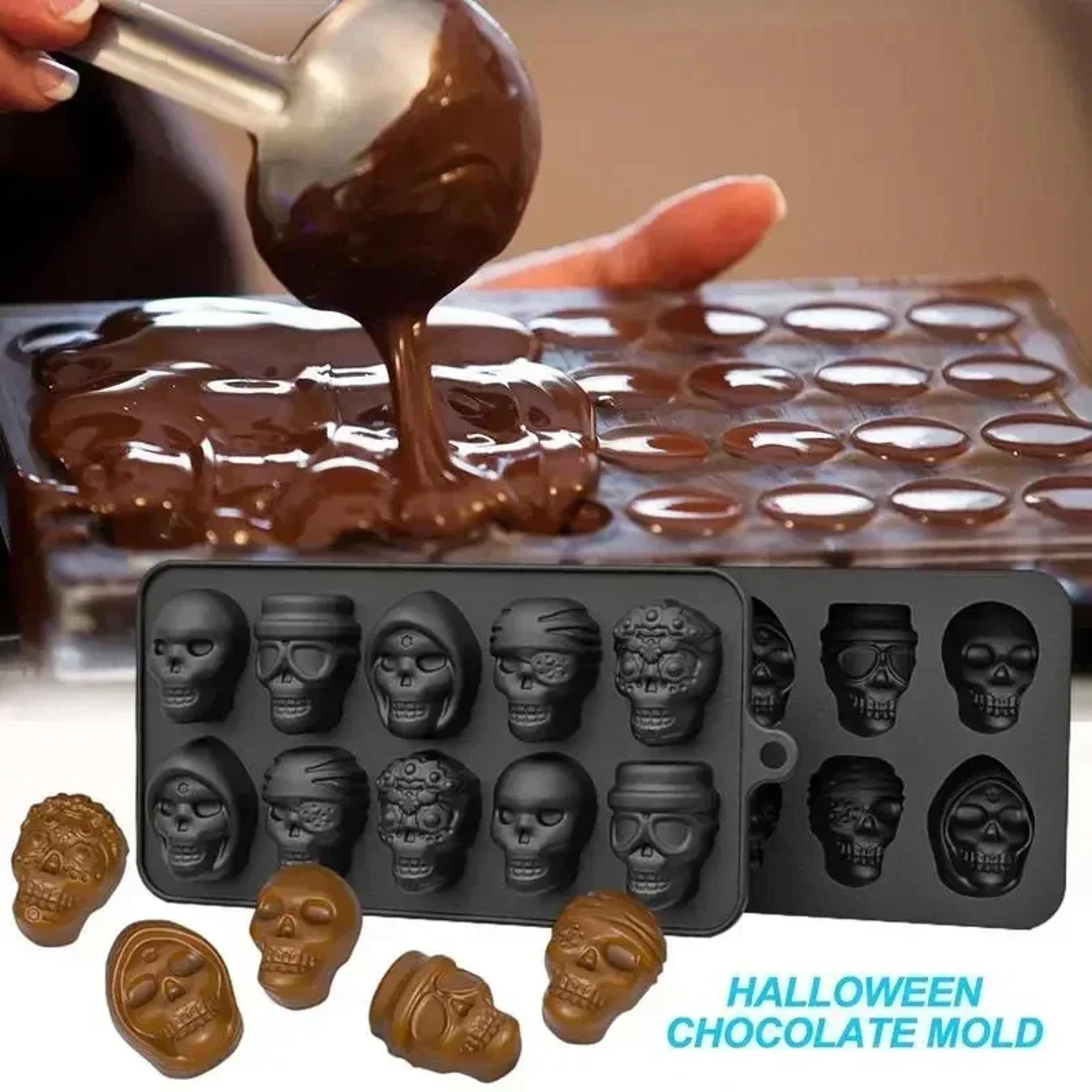 Skull Ice Cube Mold 10Grid Skull Ice Mold For Halloween Reusable Kitchen Tool Perfect For Chocolate 4