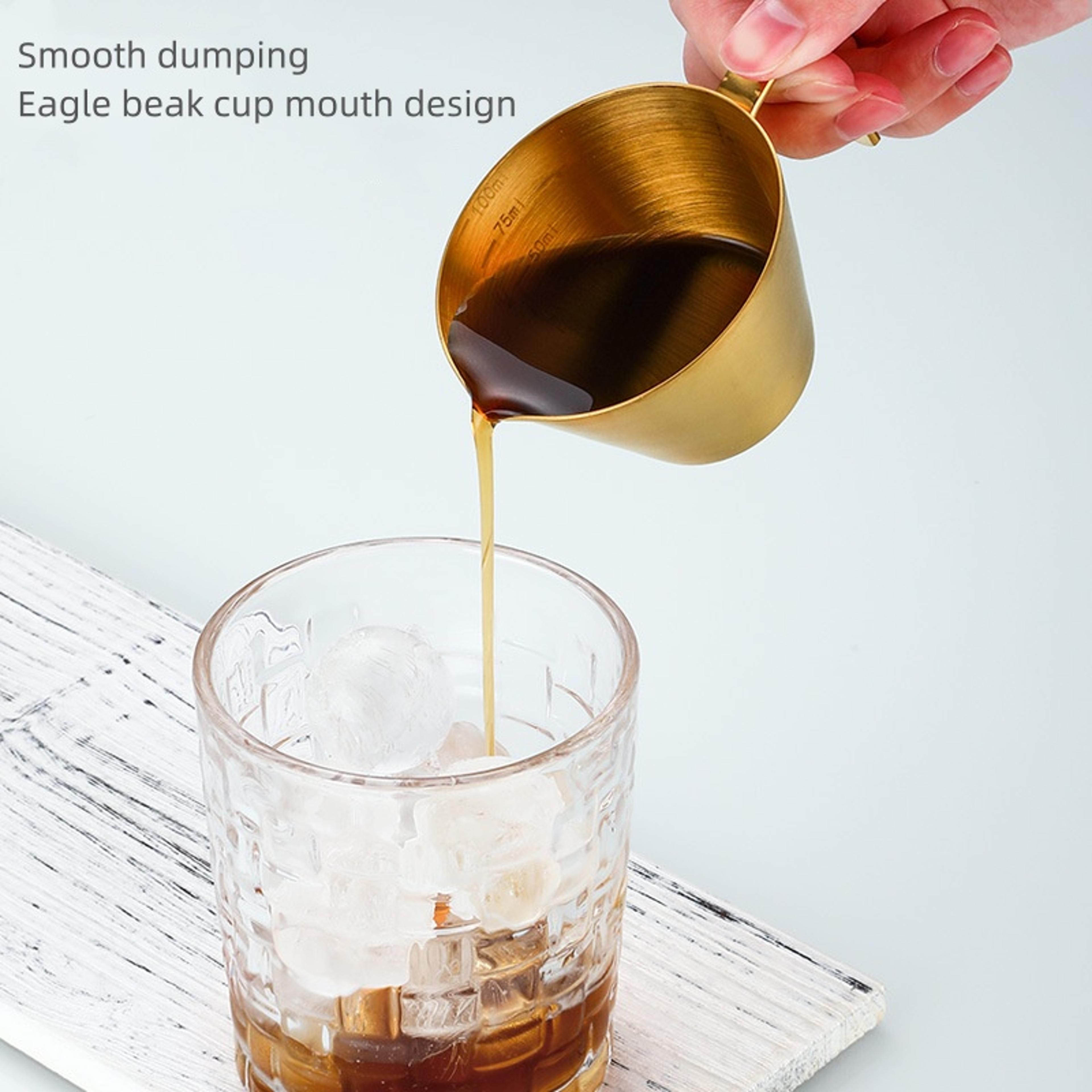 Stainless Steel Coffee Extraction Cup With Scale Small Milk Spoon Espresso Measuring Cup For Kitche