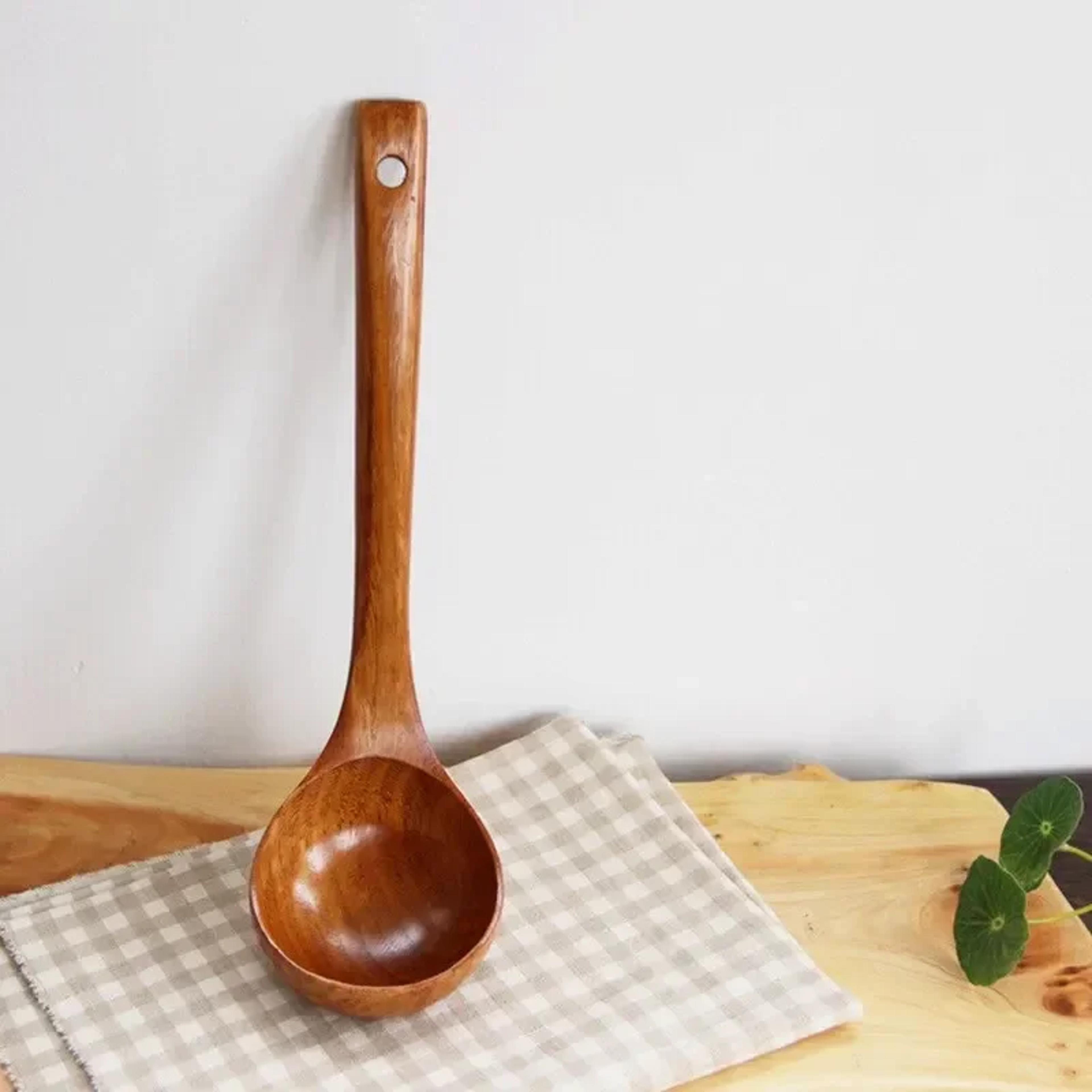 Premium Big Nanmu Spoons For Communal Congee Soup Ultra Practical Long Handle Wooden Utensils For H 2