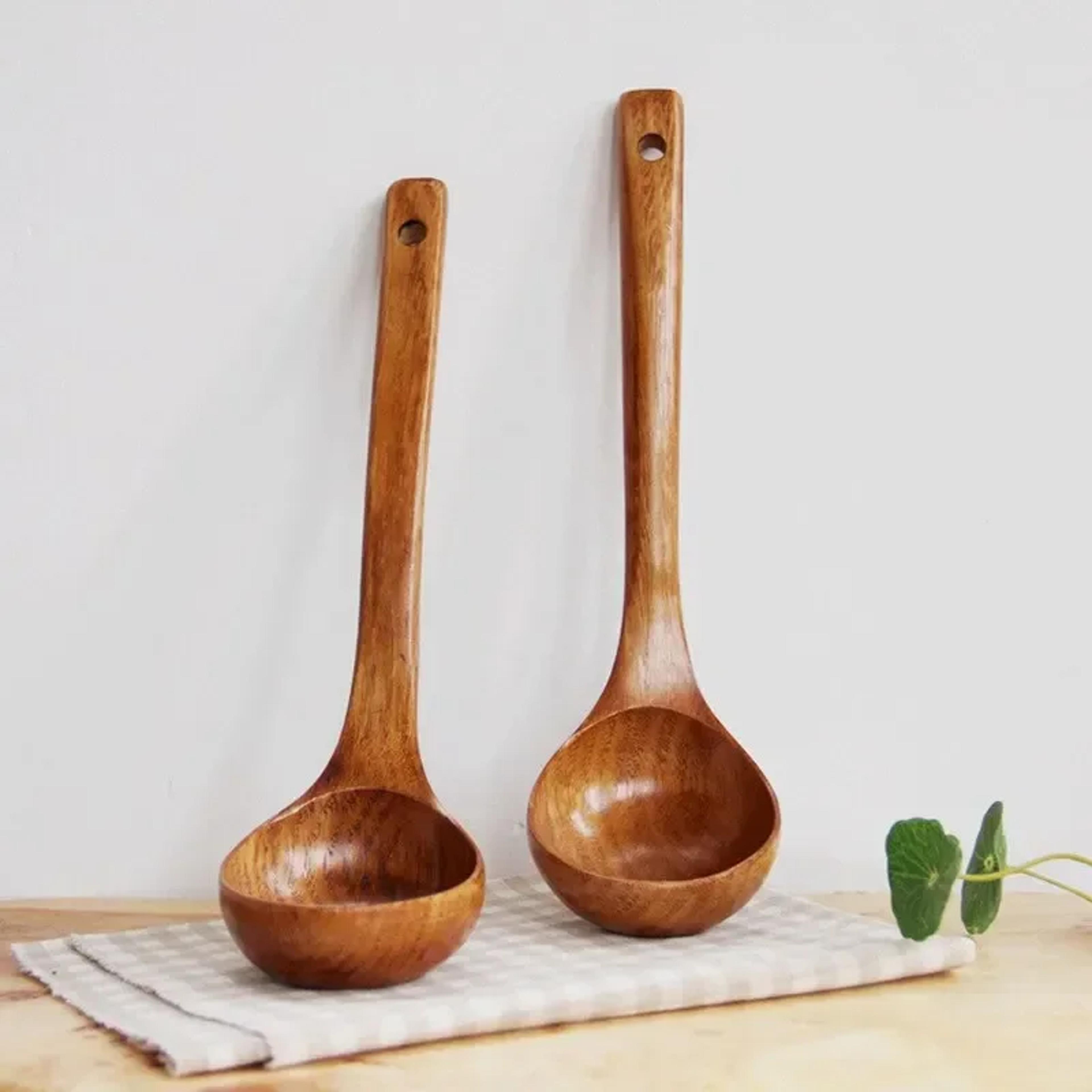 Premium Big Nanmu Spoons For Communal Congee Soup Ultra Practical Long Handle Wooden Utensils For H 4