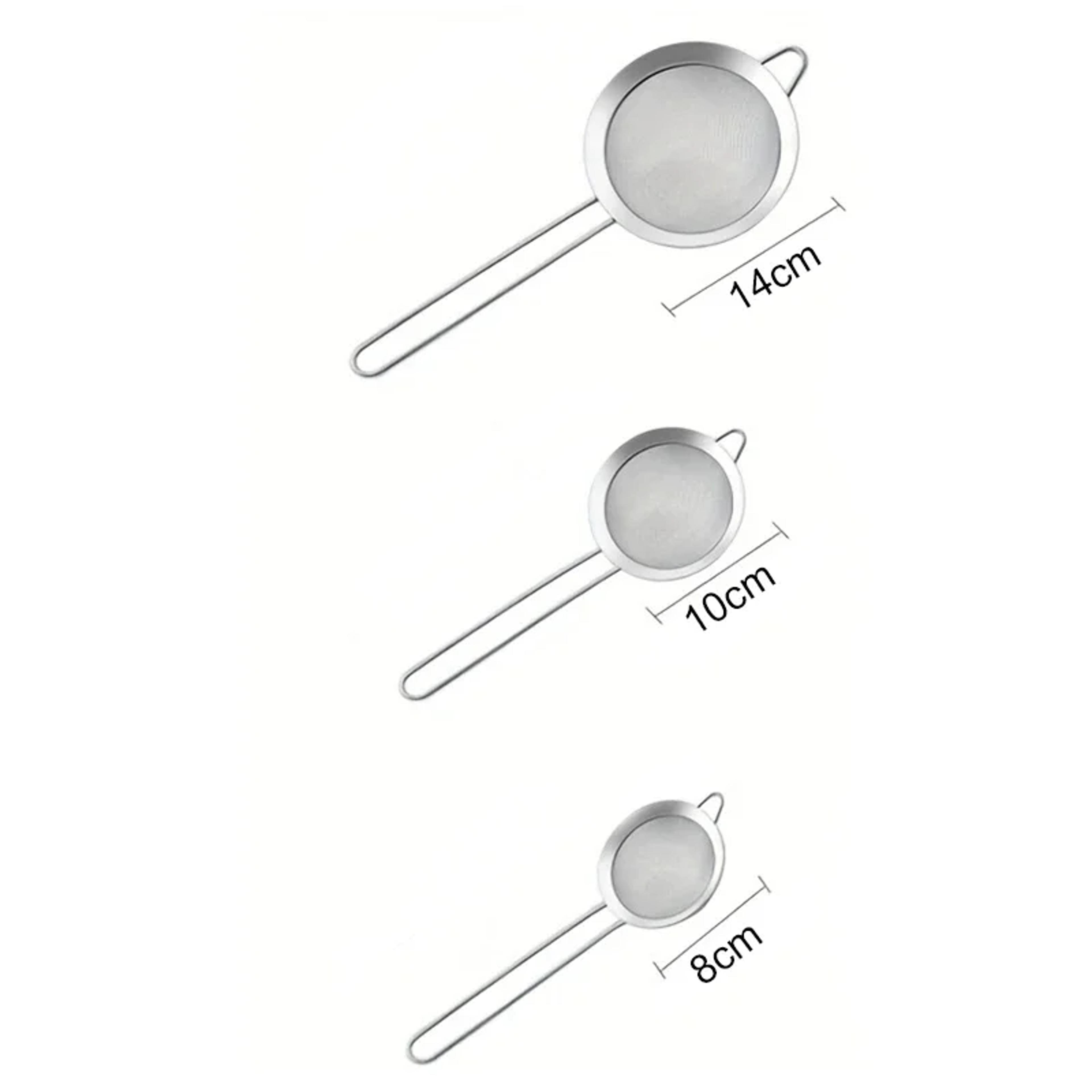 Stainless Steel Fine Mesh Food Strainer Sifter With Handle Flour Sieve Sifter For Baking Juice And