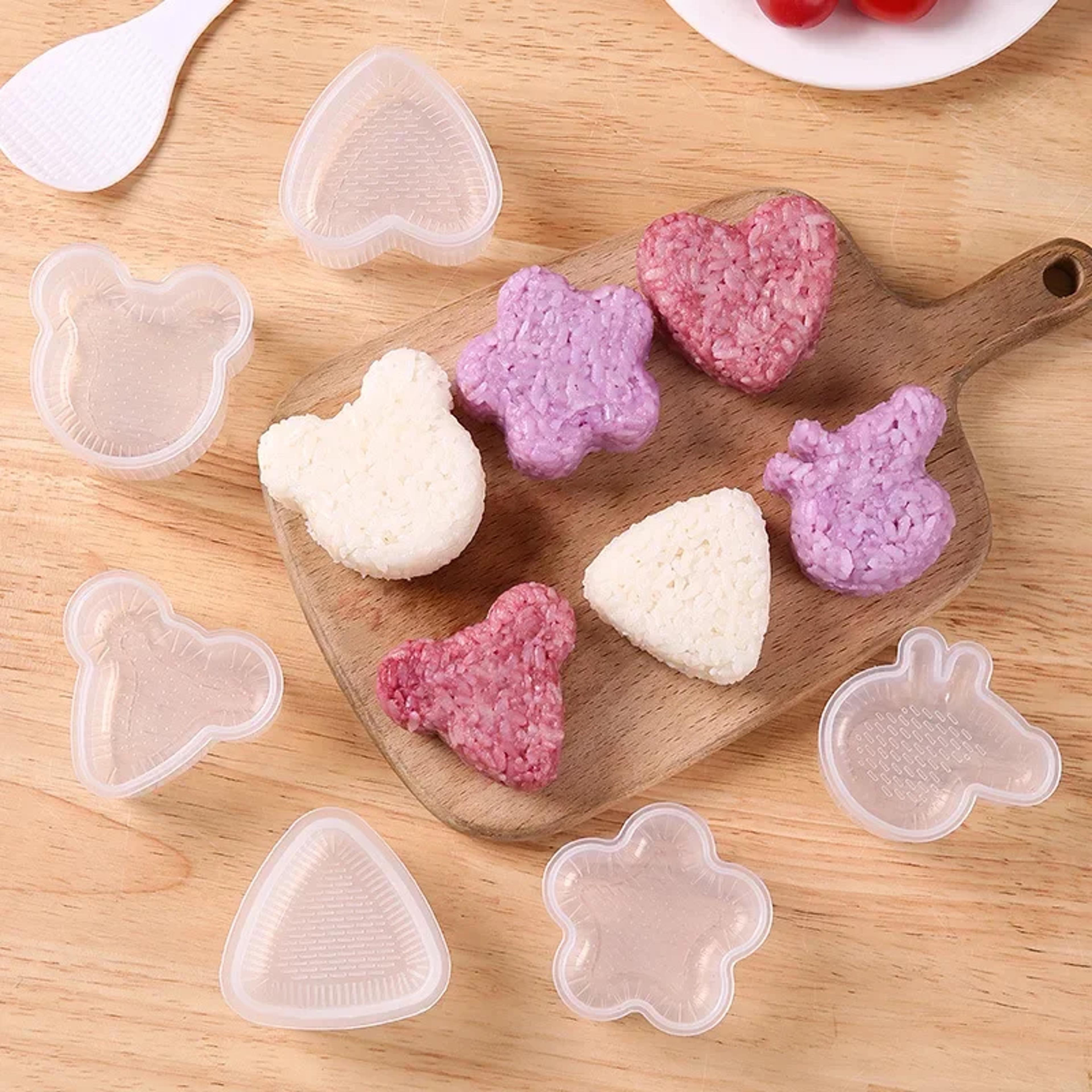 Transparent Plastic Onigiri Mold Set Style Onigiri And Sushi Mold Set Cartoonthemed Onigiri Molds F 3