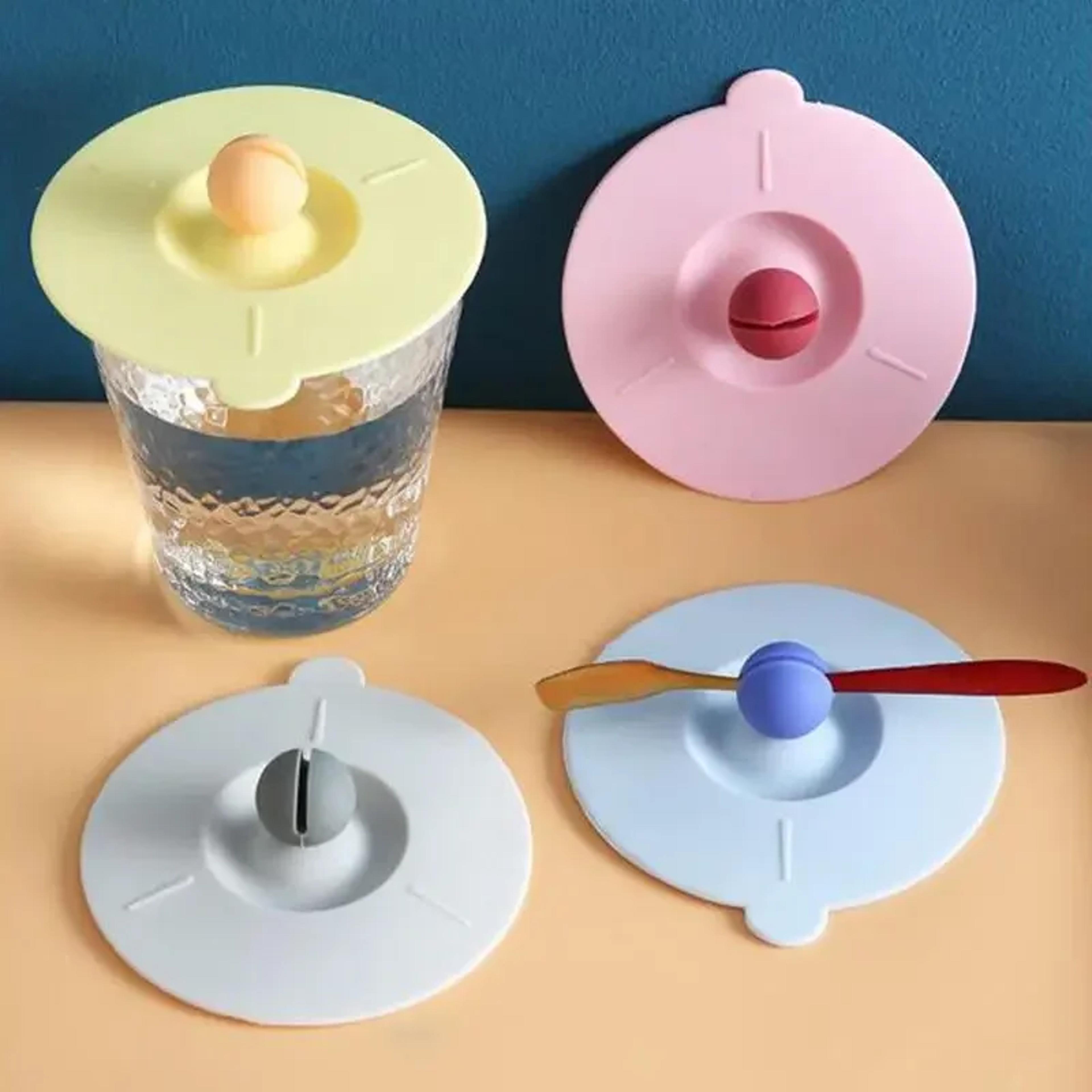 anti-dust tea coffee sealed lid, universal round silicone mug lid, food grade portable cup cover for tea, coffee, travel