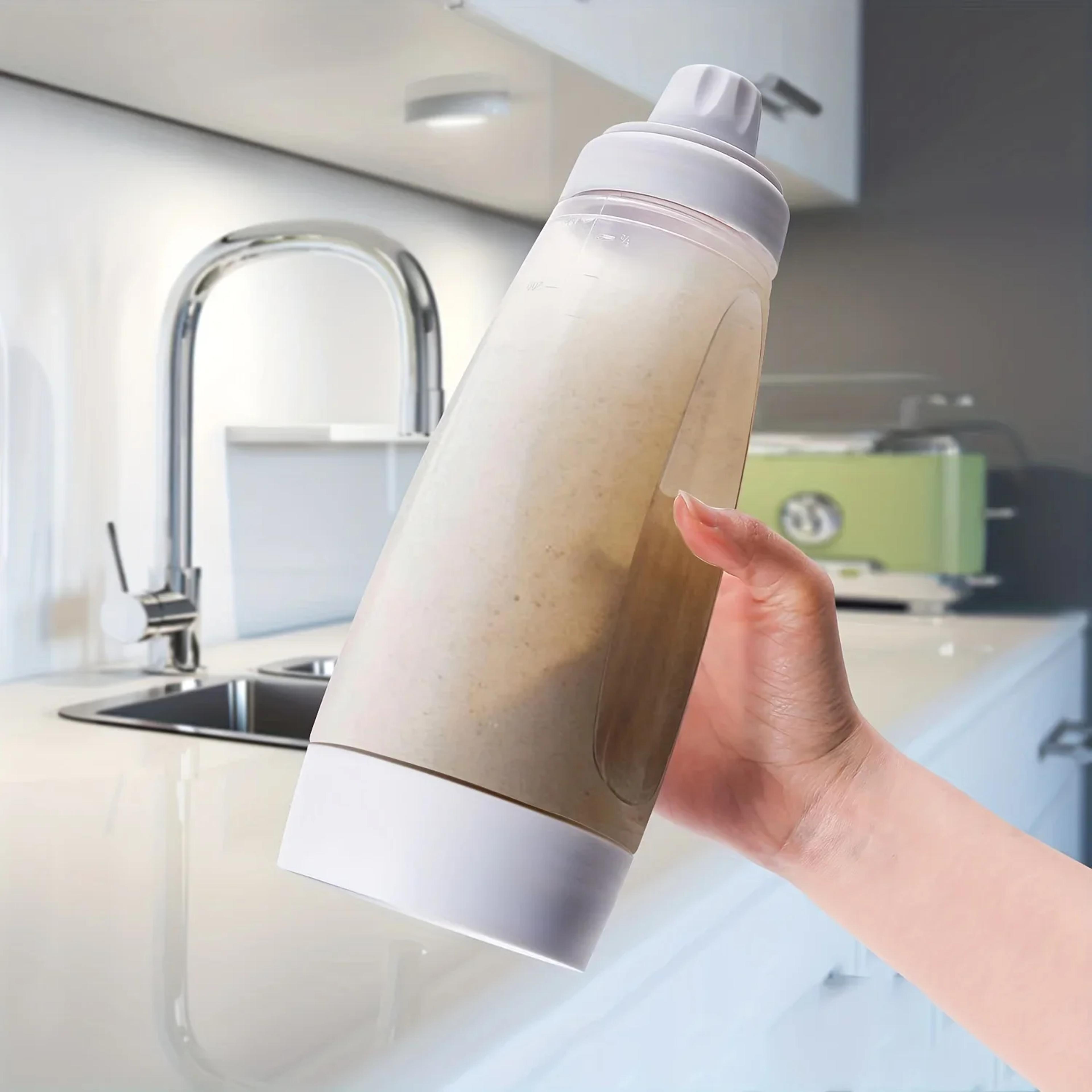 Handheld Pancake Batter Mixer Bottle With Measurement Marks Cream Whisk Blender Ball Dispenser Waff 6
