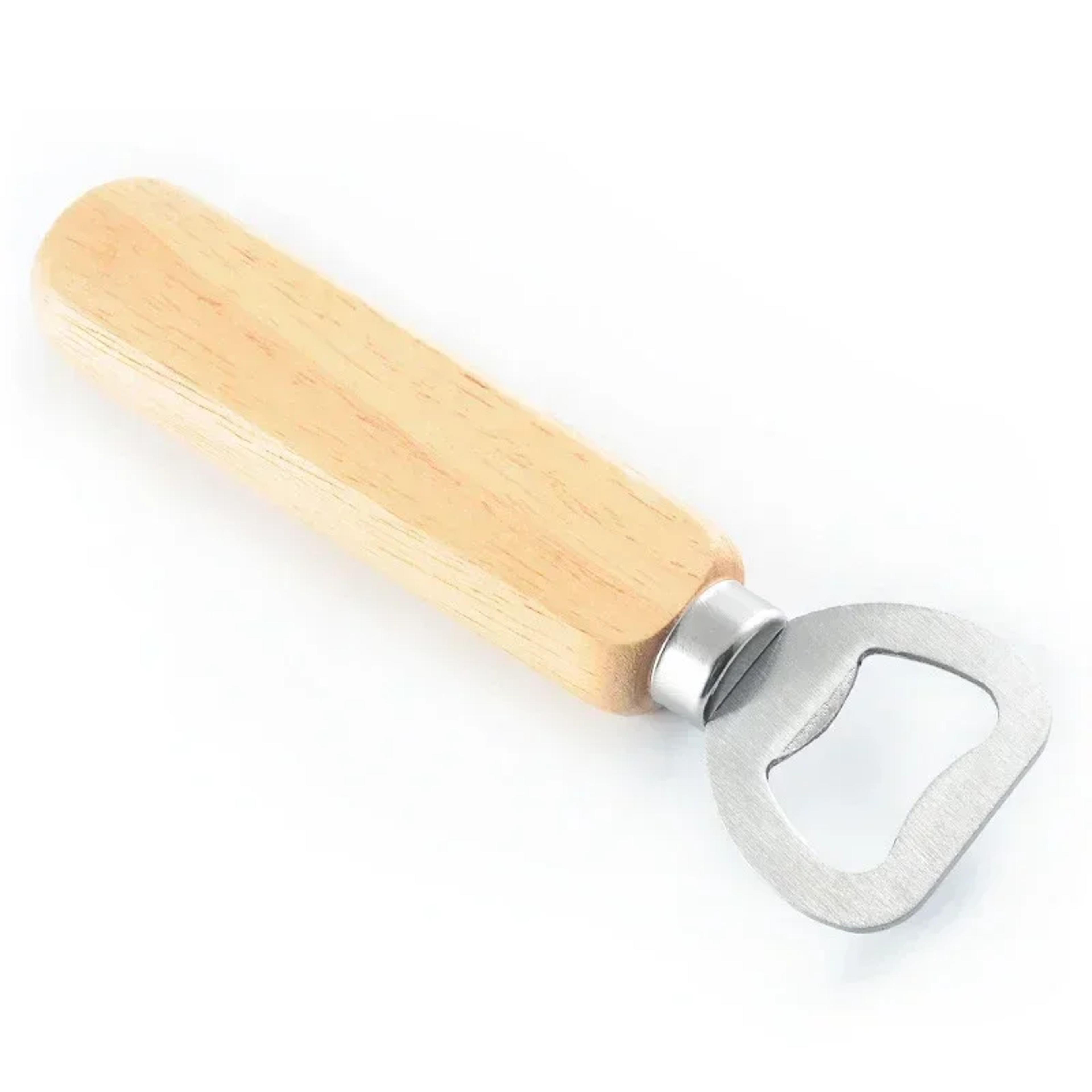 Popular Beer Bottle Opener With Thickened Stainless Steel Wooden Handle For Alcoholic Nonalcoholic  5