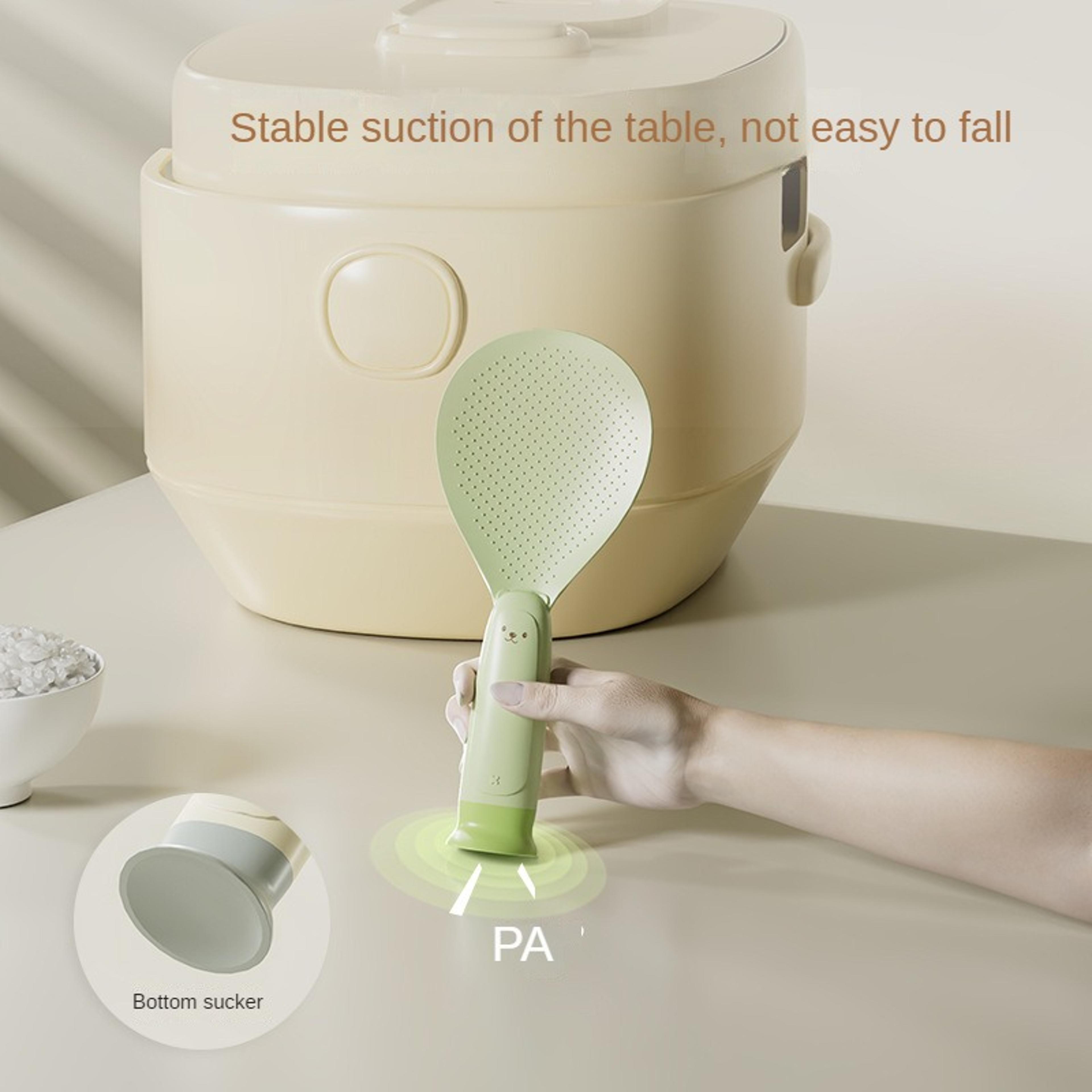 New Suction Cup Rice Spoon HeatResistant StandUp Design NonStick For Rice Making And Serving 3