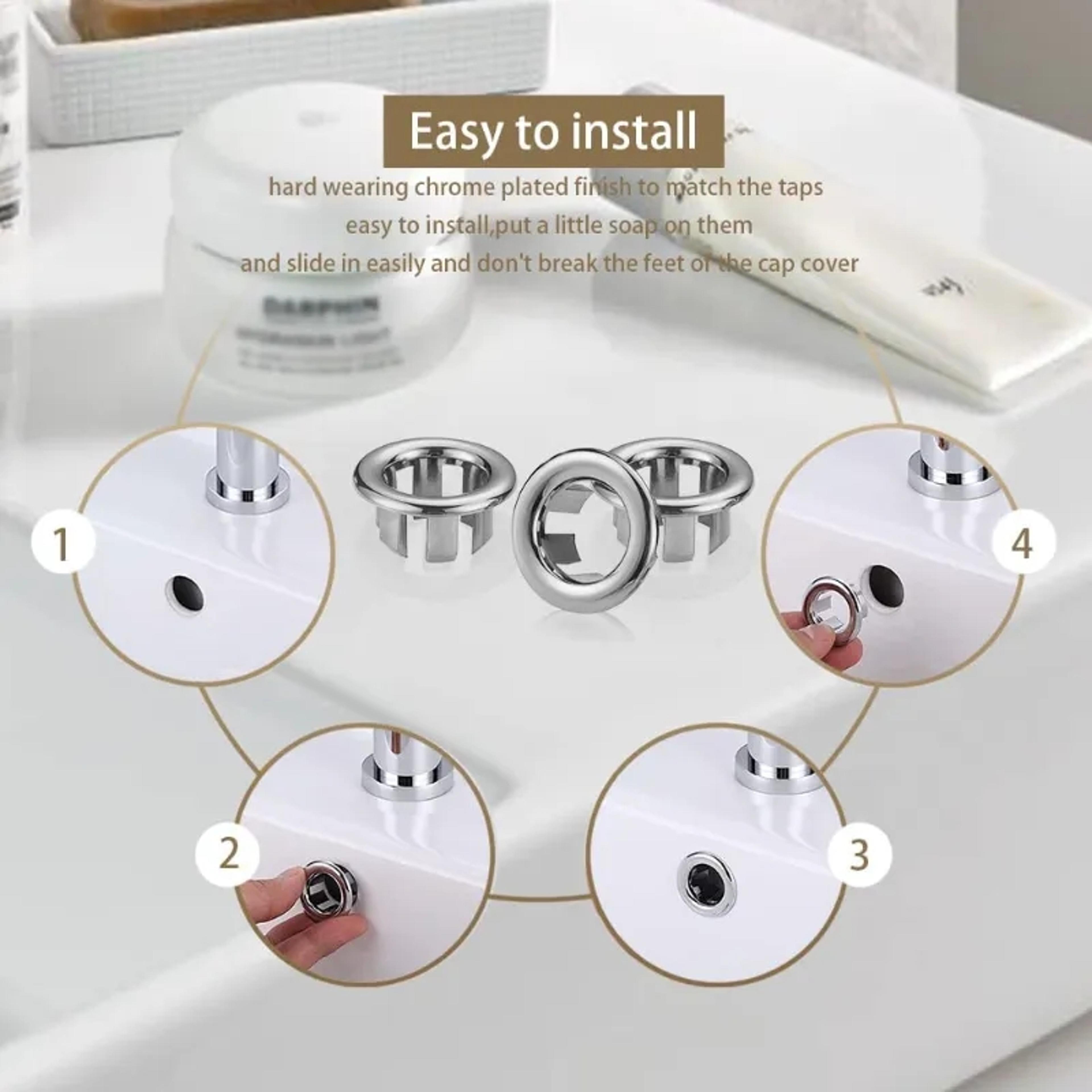 Kitchen Bathroom Basin Circular Overflow Drain Cover For Bathtub Sink Hole Washbasin Overflow Decor 3