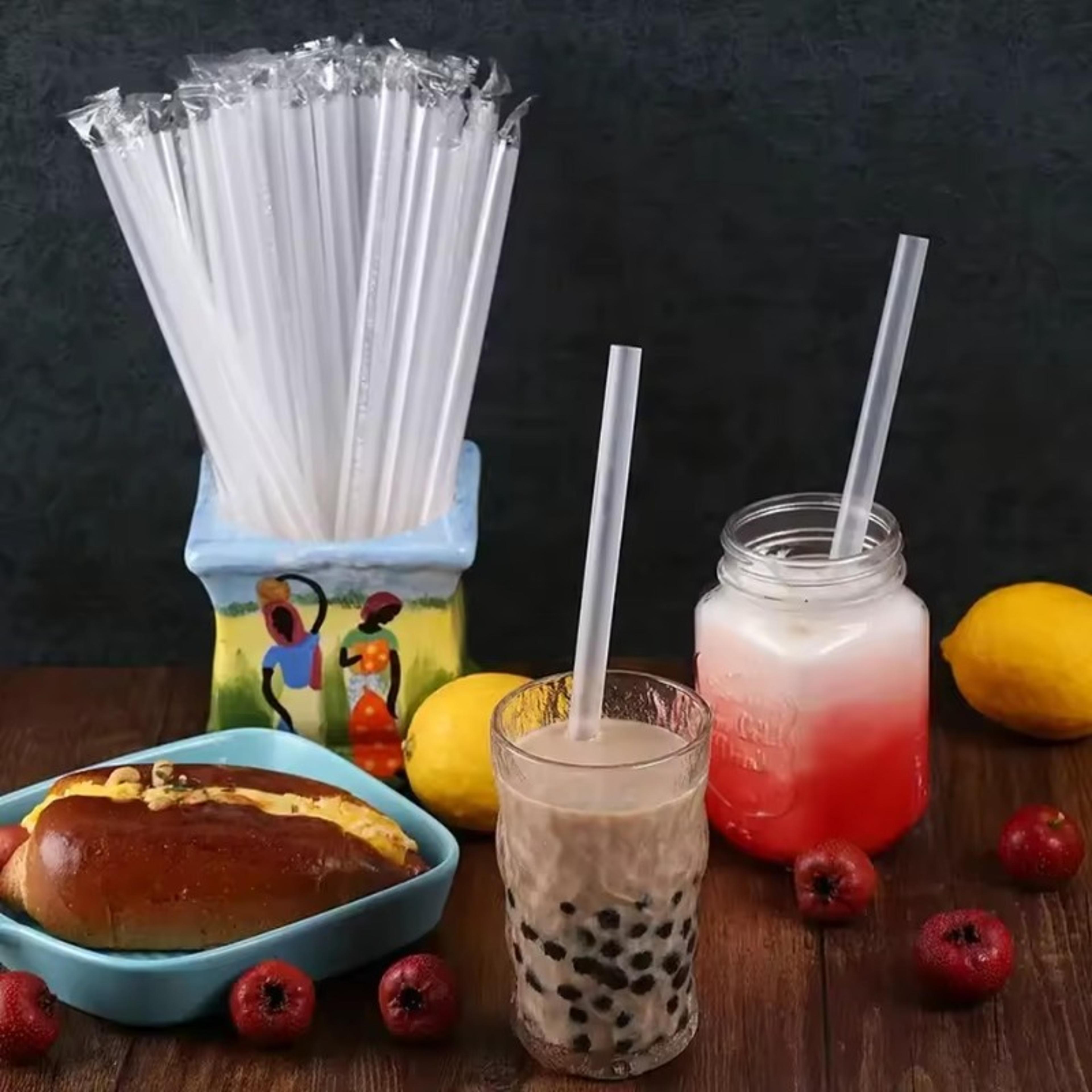 Disposable Straws Transparent Individually Packaged Perfect For Home Parties Milk Tea Juice Milksha 3