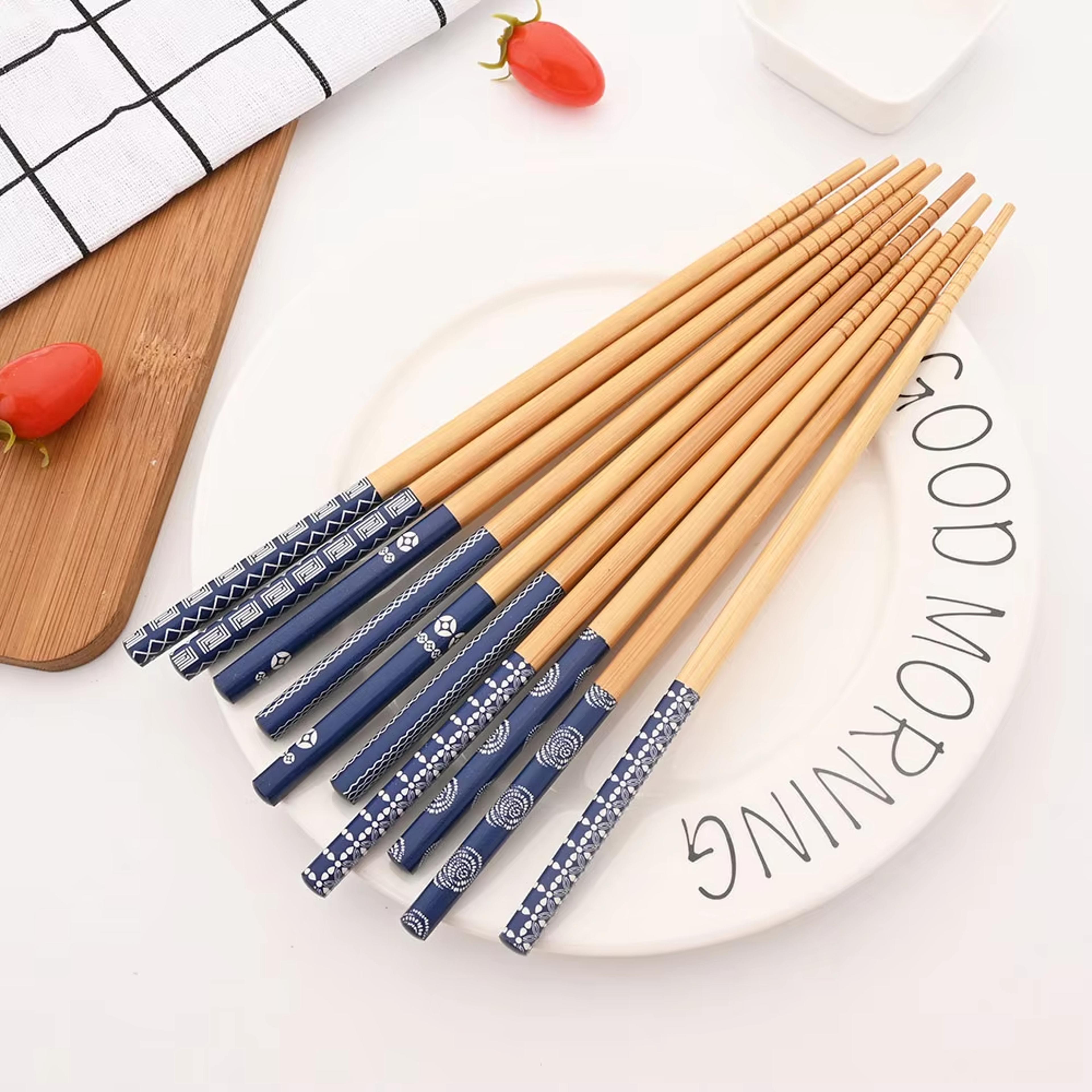 Natural Bamboo Chopsticks Pairs Wooden Reusable Tableware Traditional Handmade Retro Gift 5