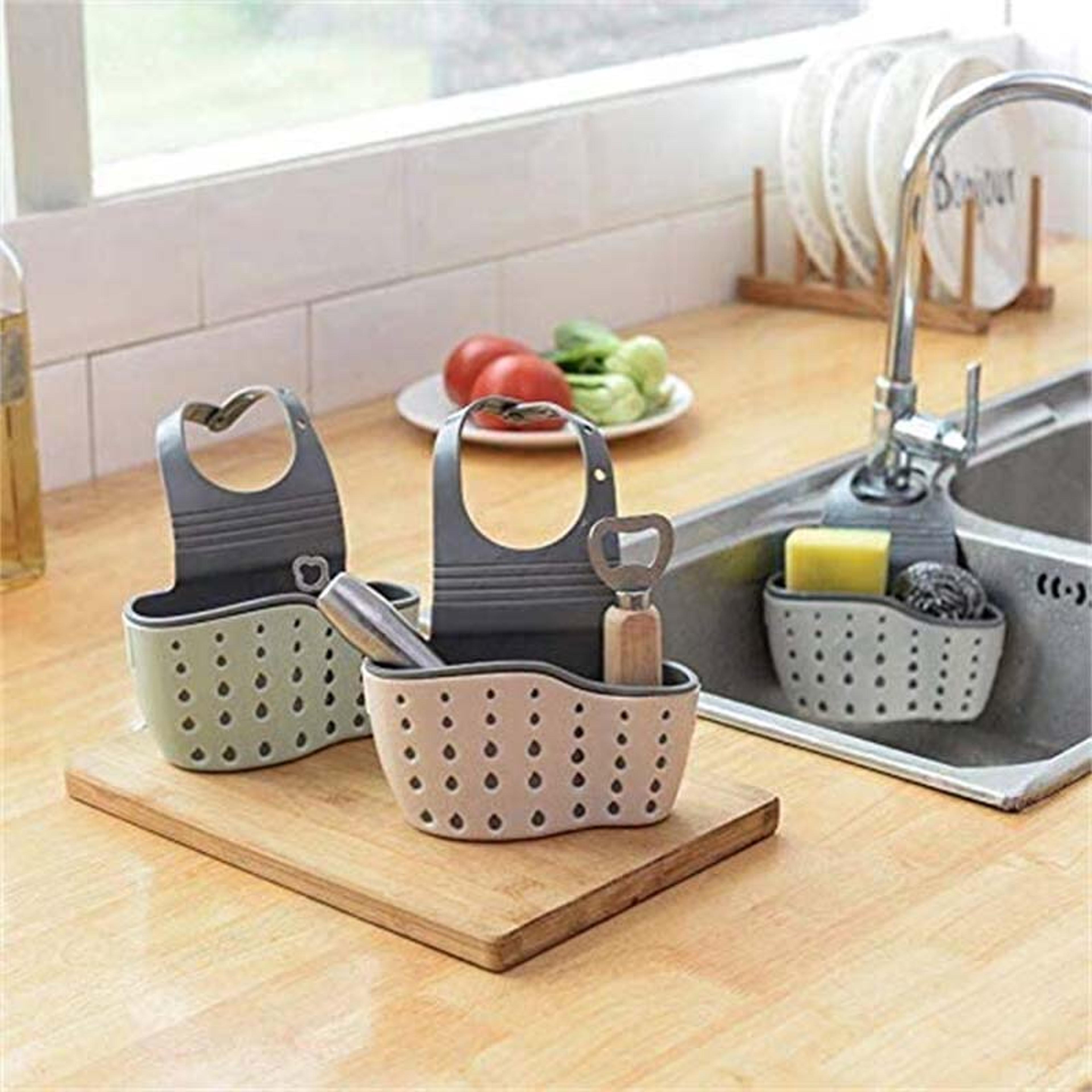 Adjustable Kitchen Sink Draining Hanging Basket Soap Sponge Shelf Faucet Holder Rubber Sink Bag Acc 0