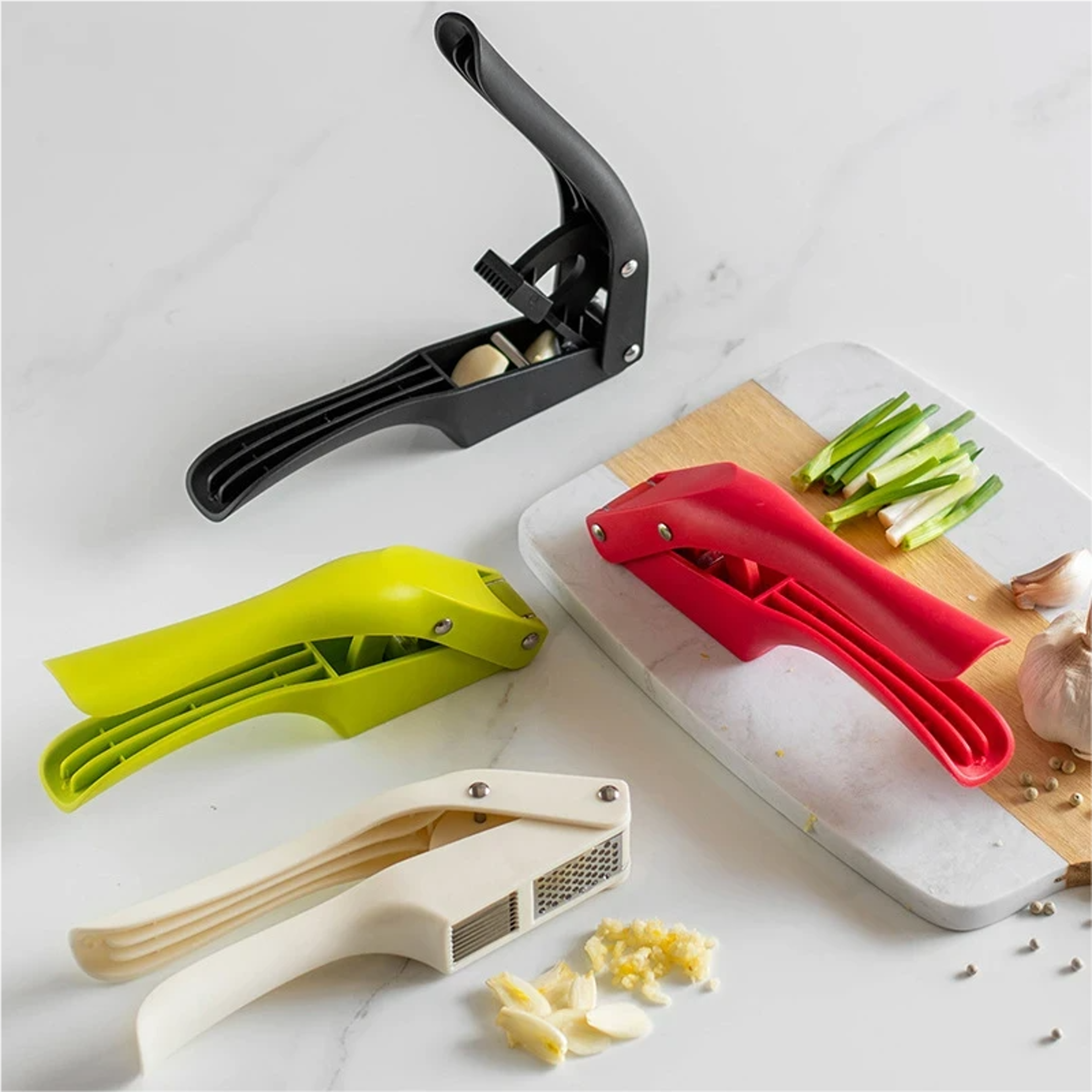 Multifunctional Garlic Press And Vegetable Squeezer Kitchen Tool For Pressing Mashing And Slicing G 1