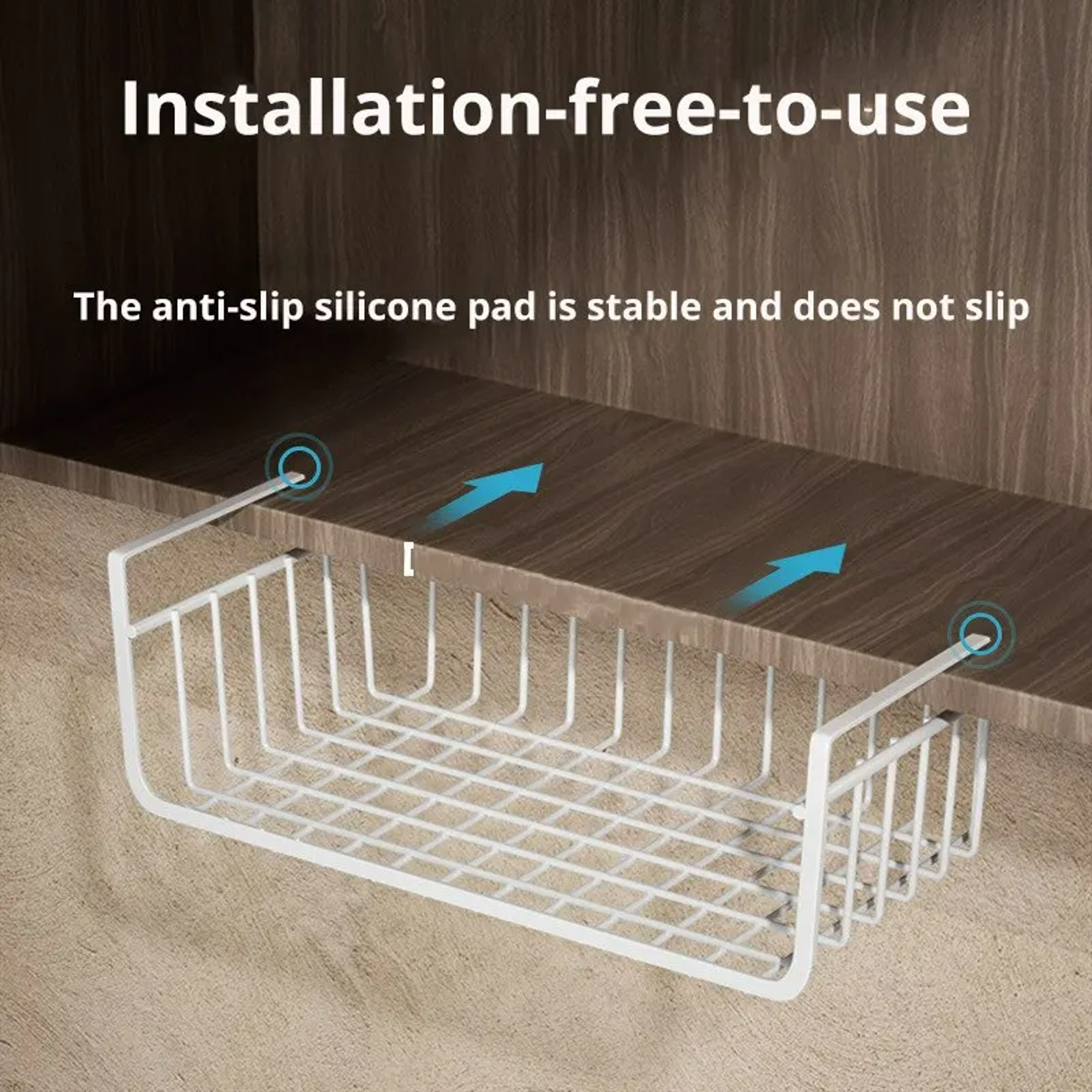 Large Capacity Hanging Net Basket For Kitchen Tools Iron Material Storage Basket Under Cabinet Wall 2