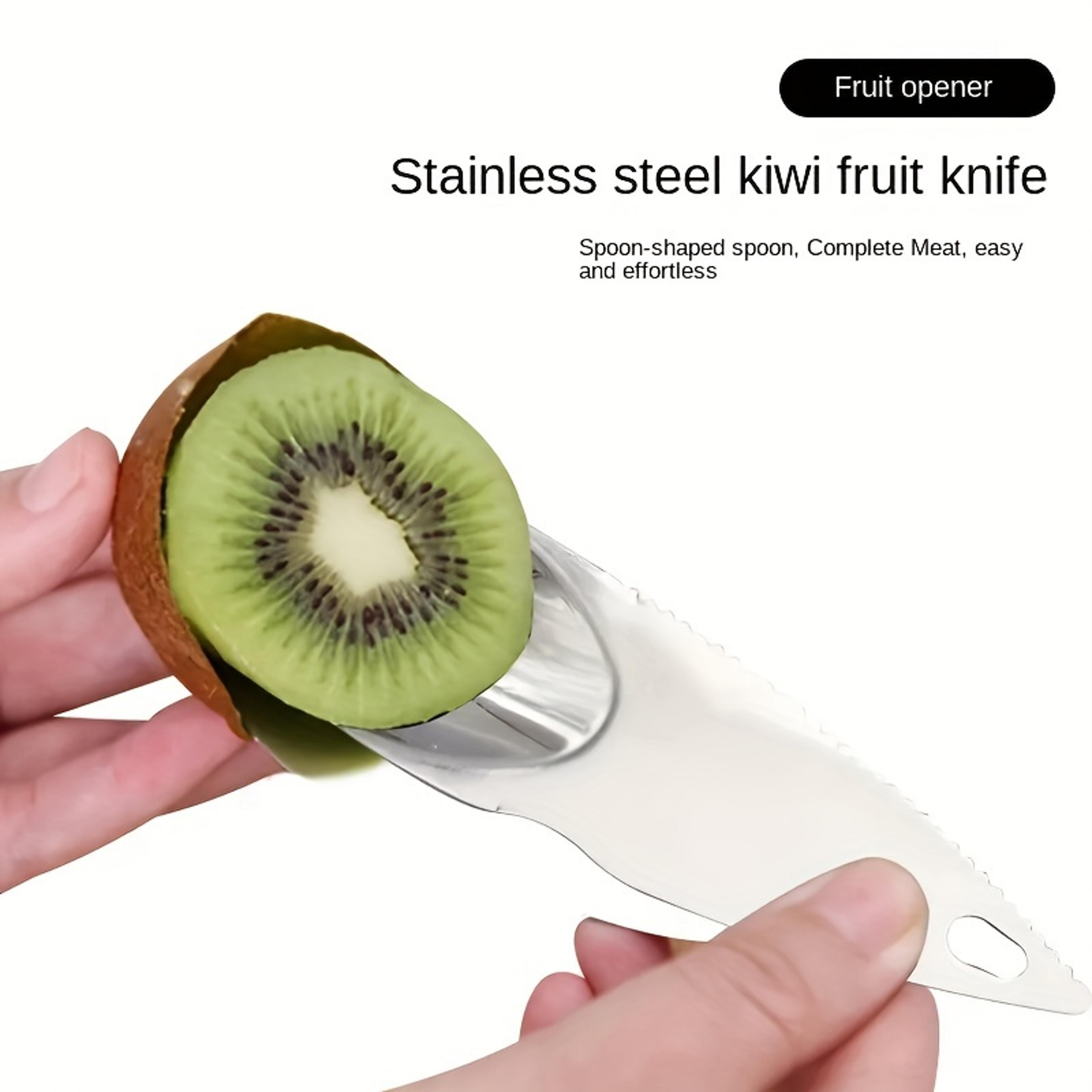 stainless steel kiwi knife for peeling, digging, and scooping fruits, fruit pulp peeling scoop tool, kiwi fruit digging
