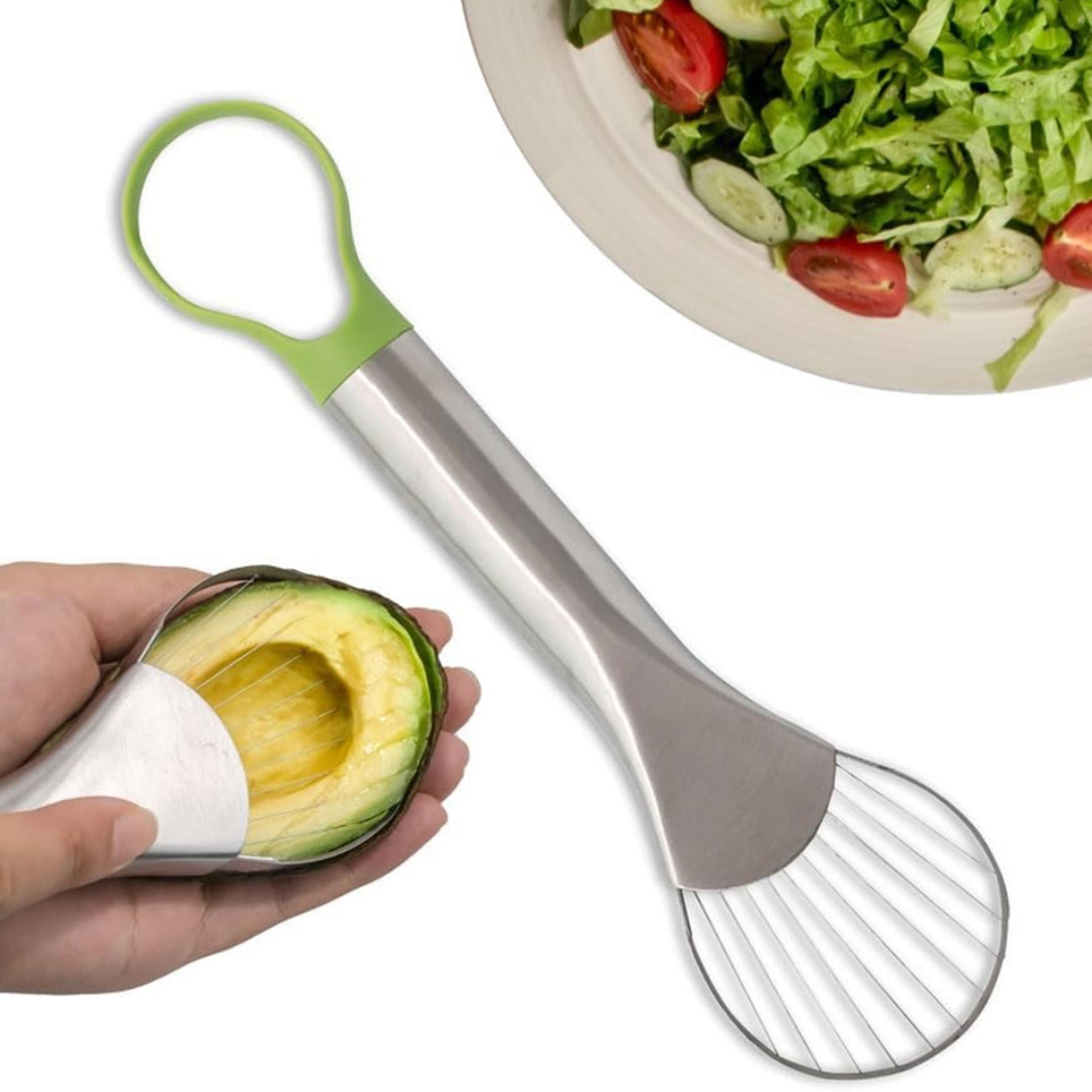 stainless steel avocado slicer, cutter, peeler, thin slices tool, fruit cutter, dishwasher safe