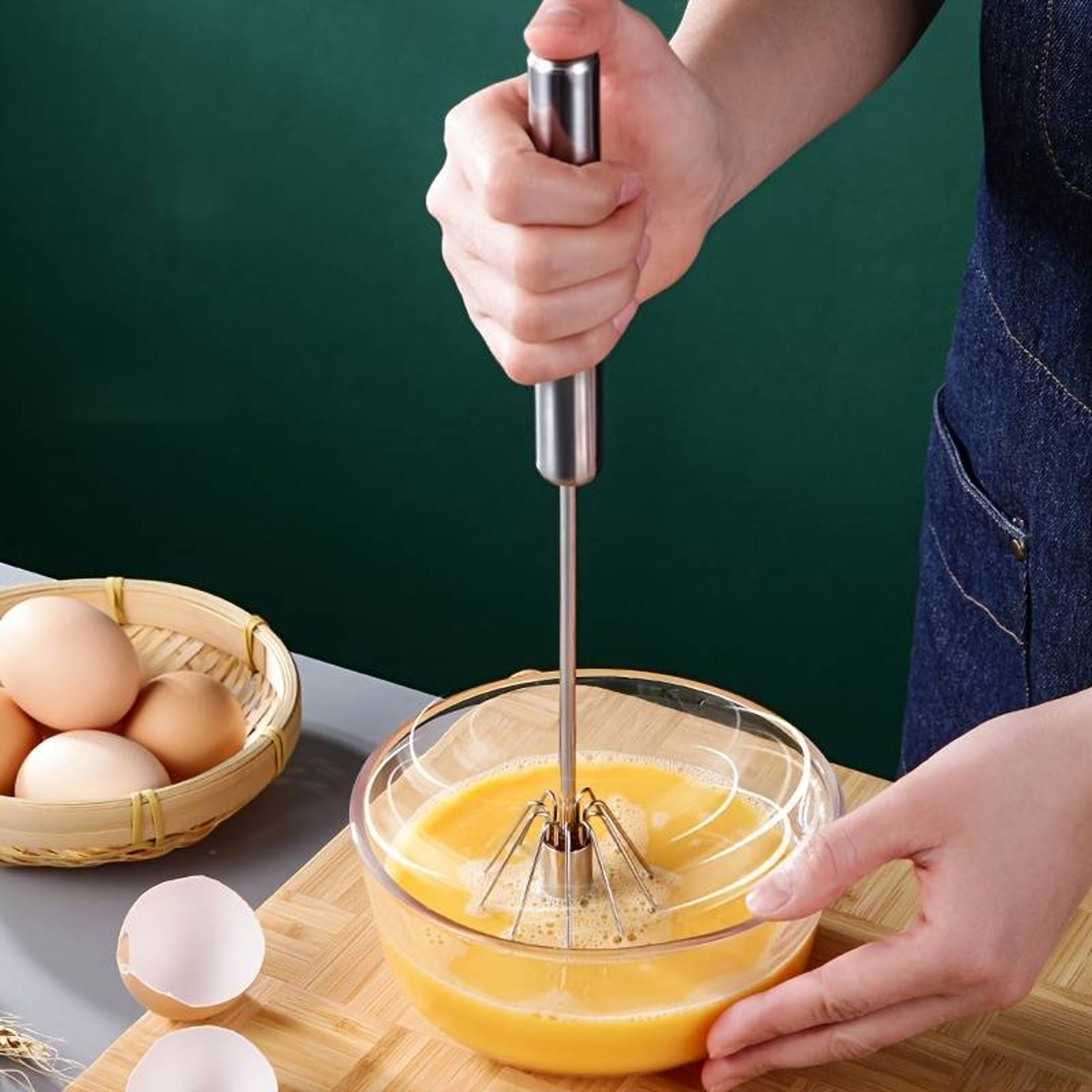 Stainless Steel Eggs Whisk Beater Mixer Manual Semi Hand Mixer For Baking Cooking Tools Kitchen Acc 1