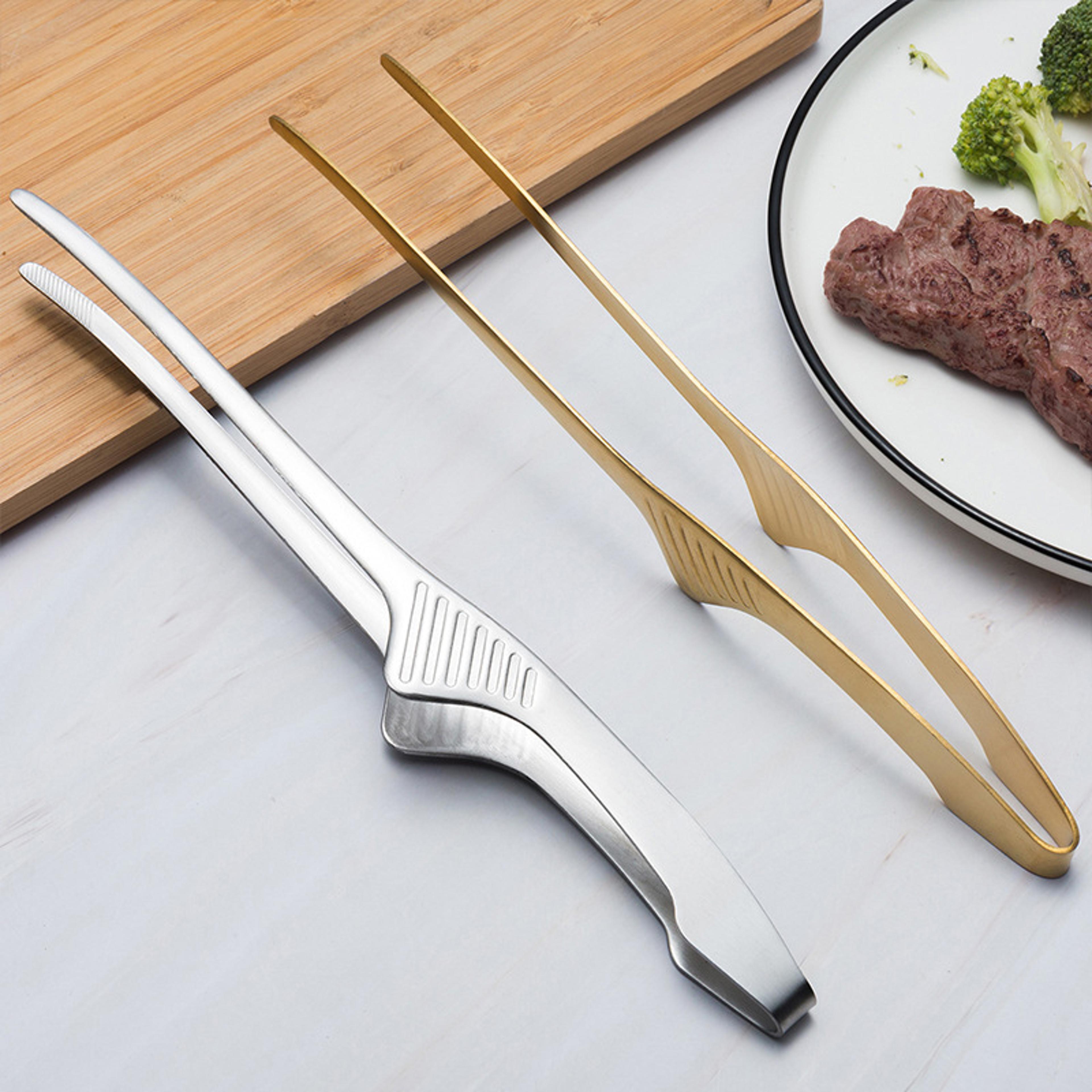 BBQ Food Tongs Stainless Steel Barbecue Clips For Outdoor Grilling NonStick Steak Clamp Perfect Kit 1