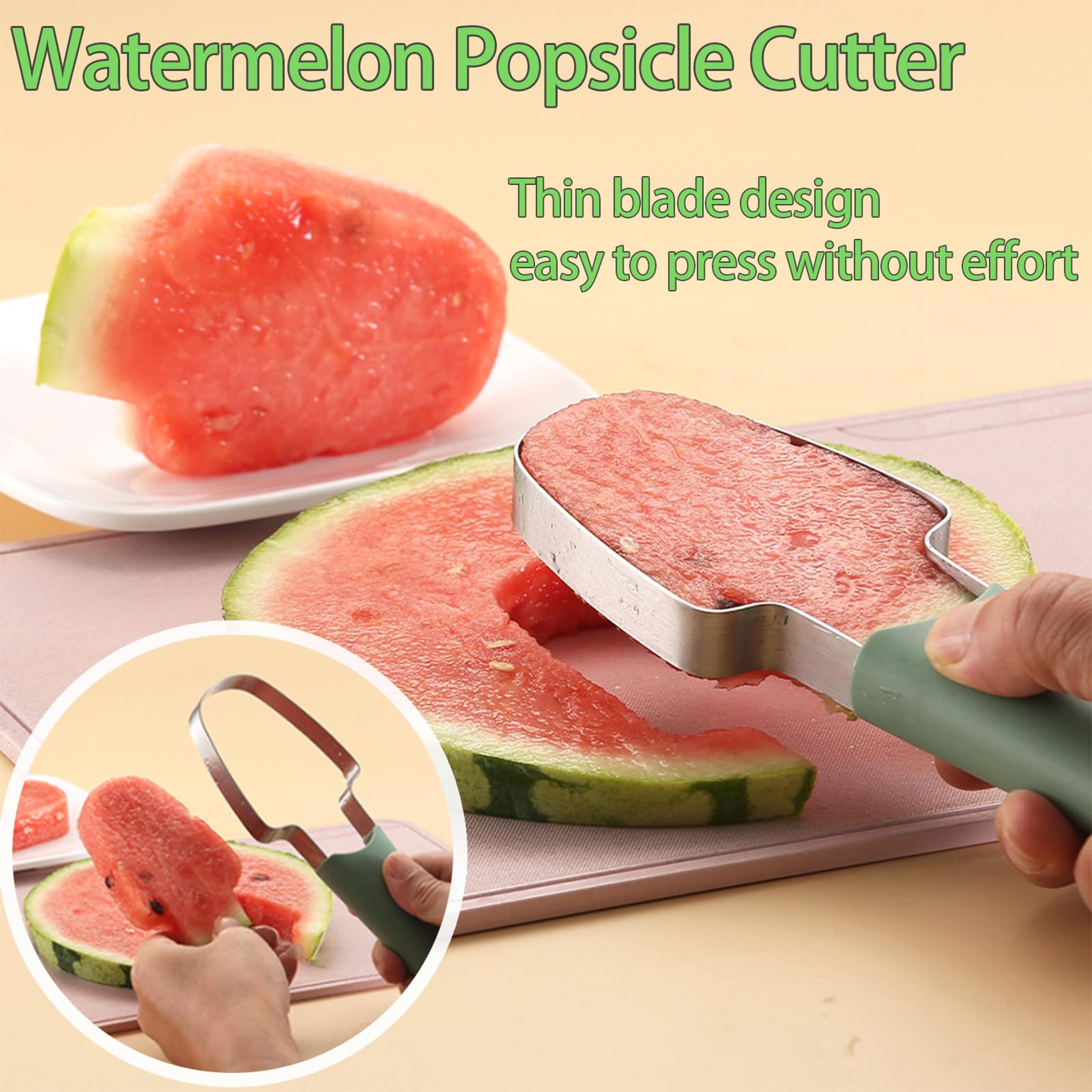 Premium 3 In 1 Watermelon Cutting Tool Stainless Steel Fruit Slicer Cutter  Fork Set 2