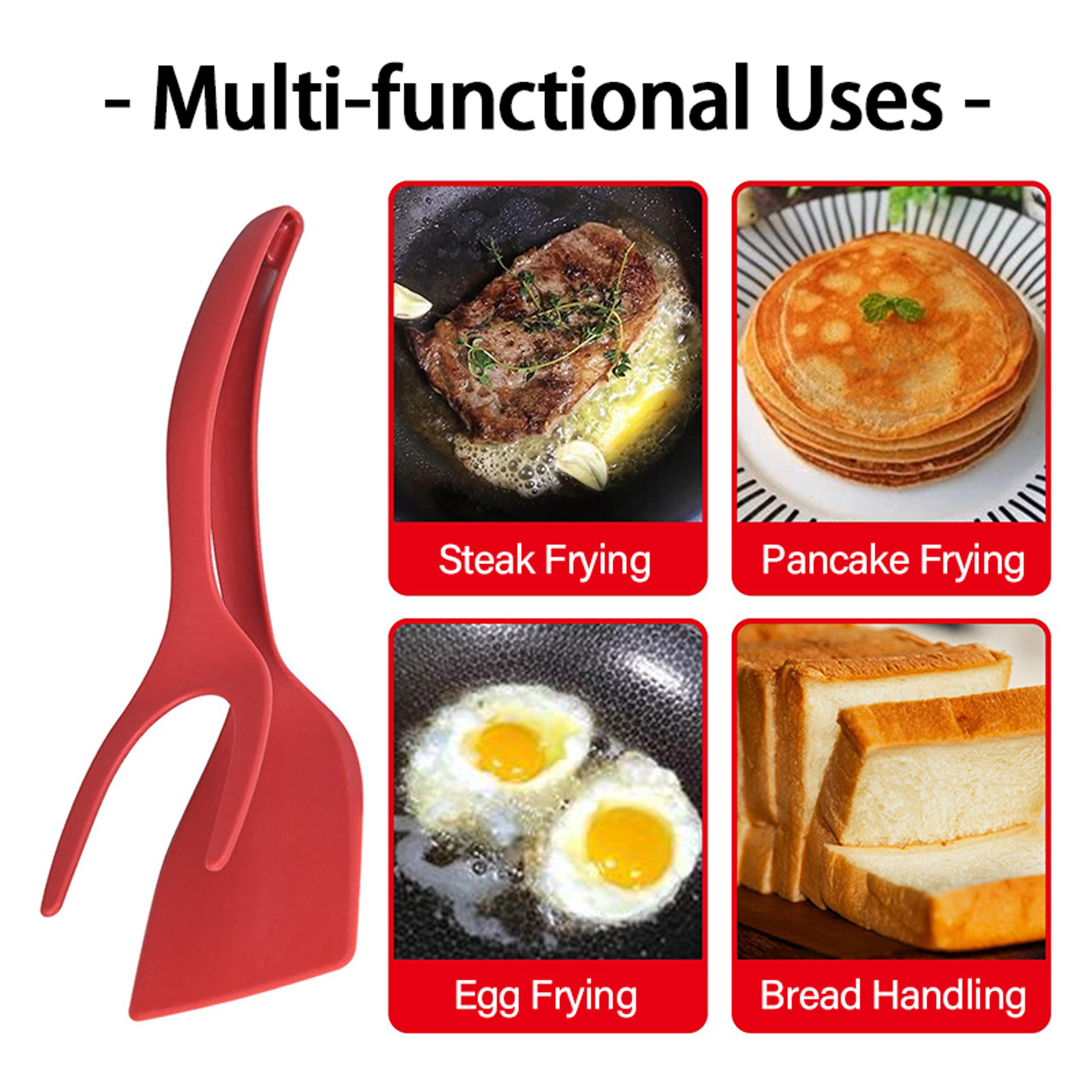 2 In 1 Spatula Tongs For Easy Pancake Egg  Omelet Flipping 4