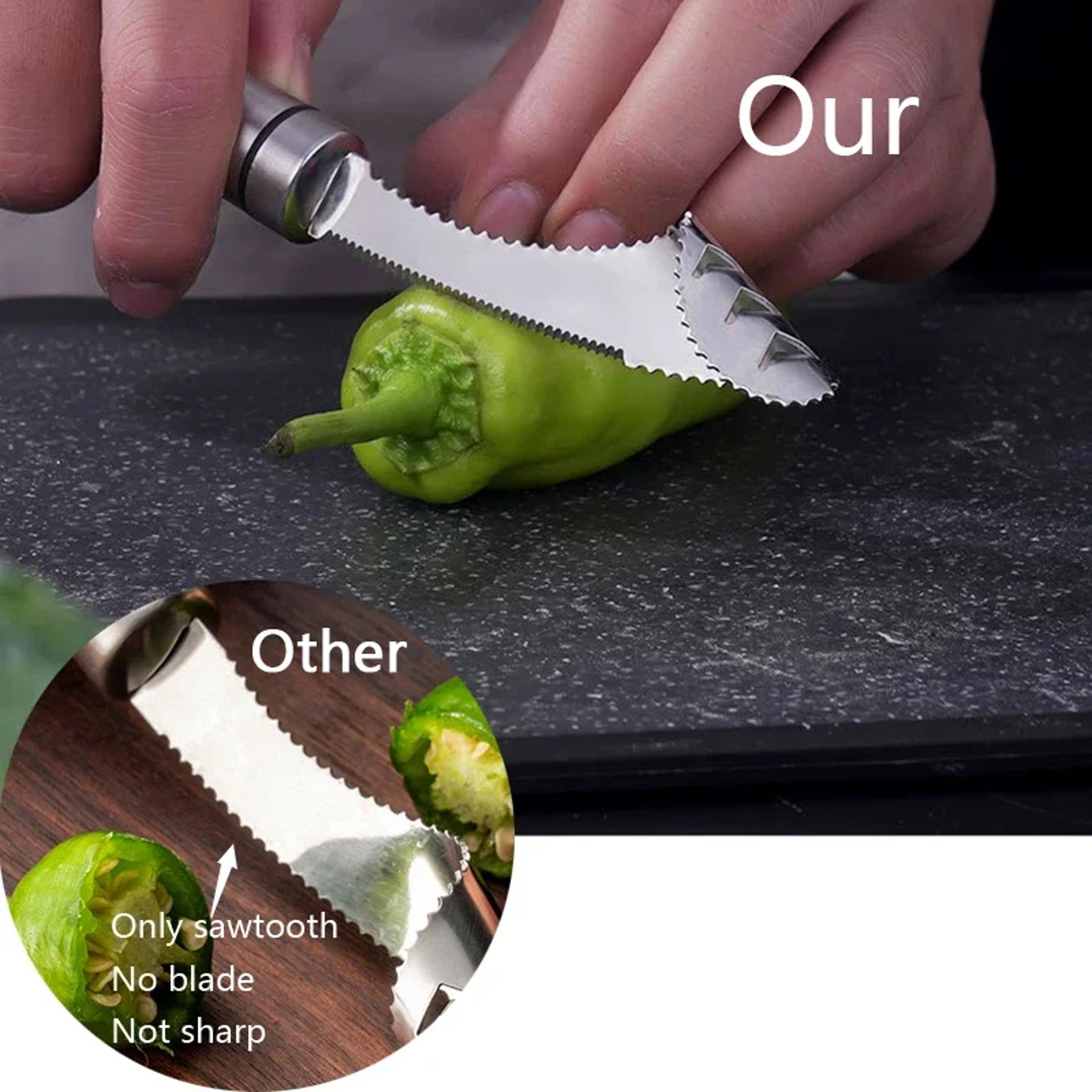 Stainless Steel Pepper  Chili Corer Seed Remover Tool 2