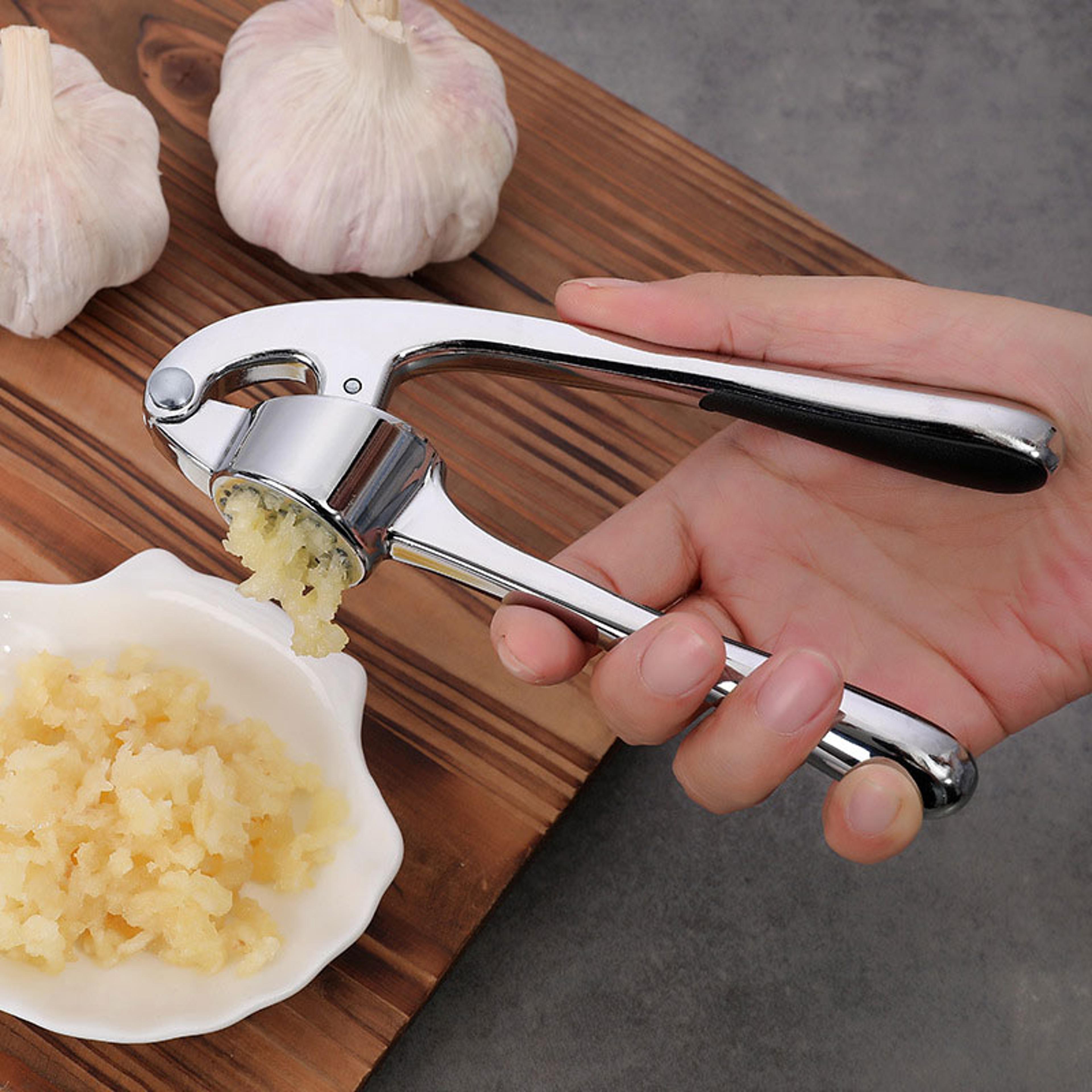 premium stainless steel garlic press rocker & garlic mincer tool
