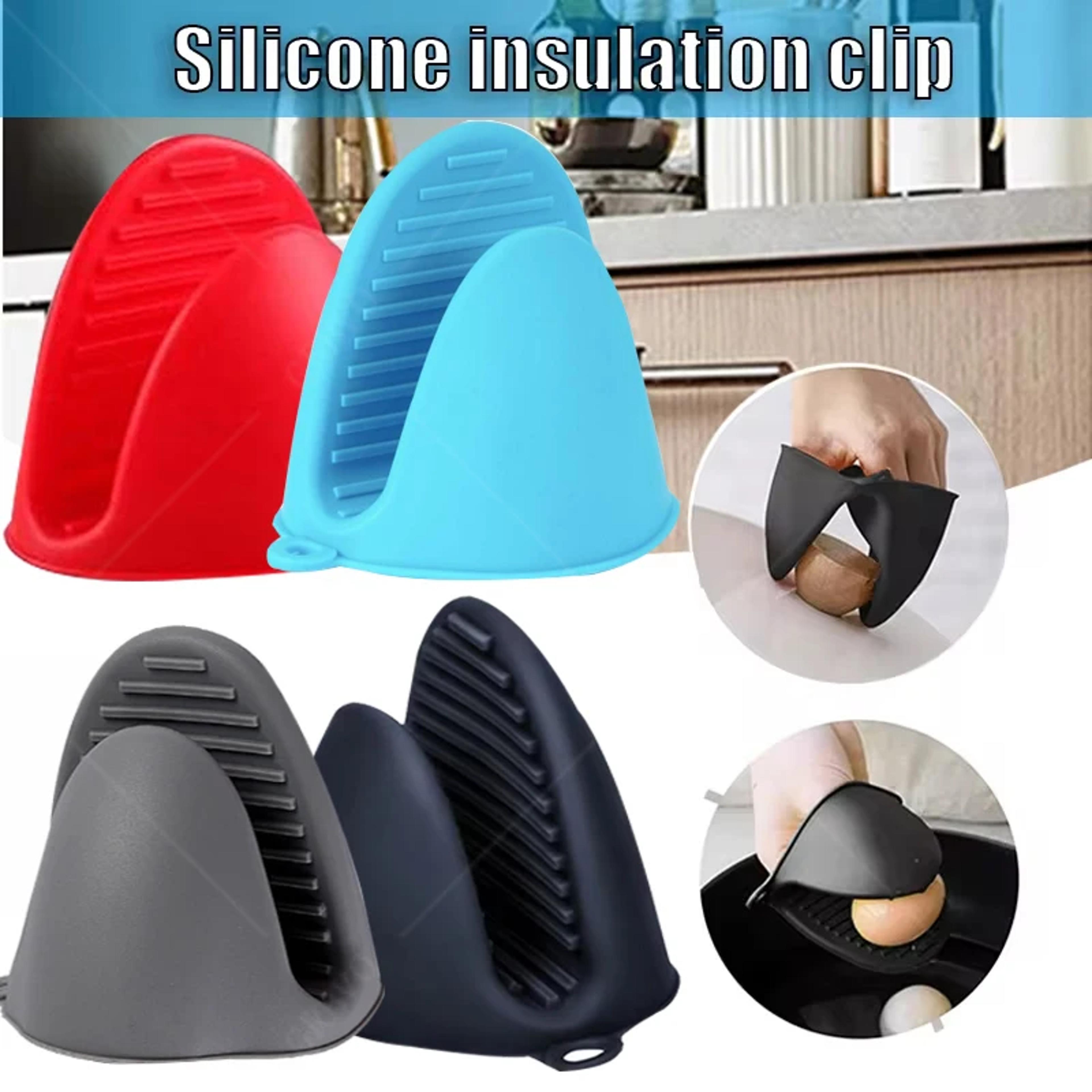 Silicone Pinch Oven Mitts Set Heat Resistant Non Slip Pot Holder Clips 1