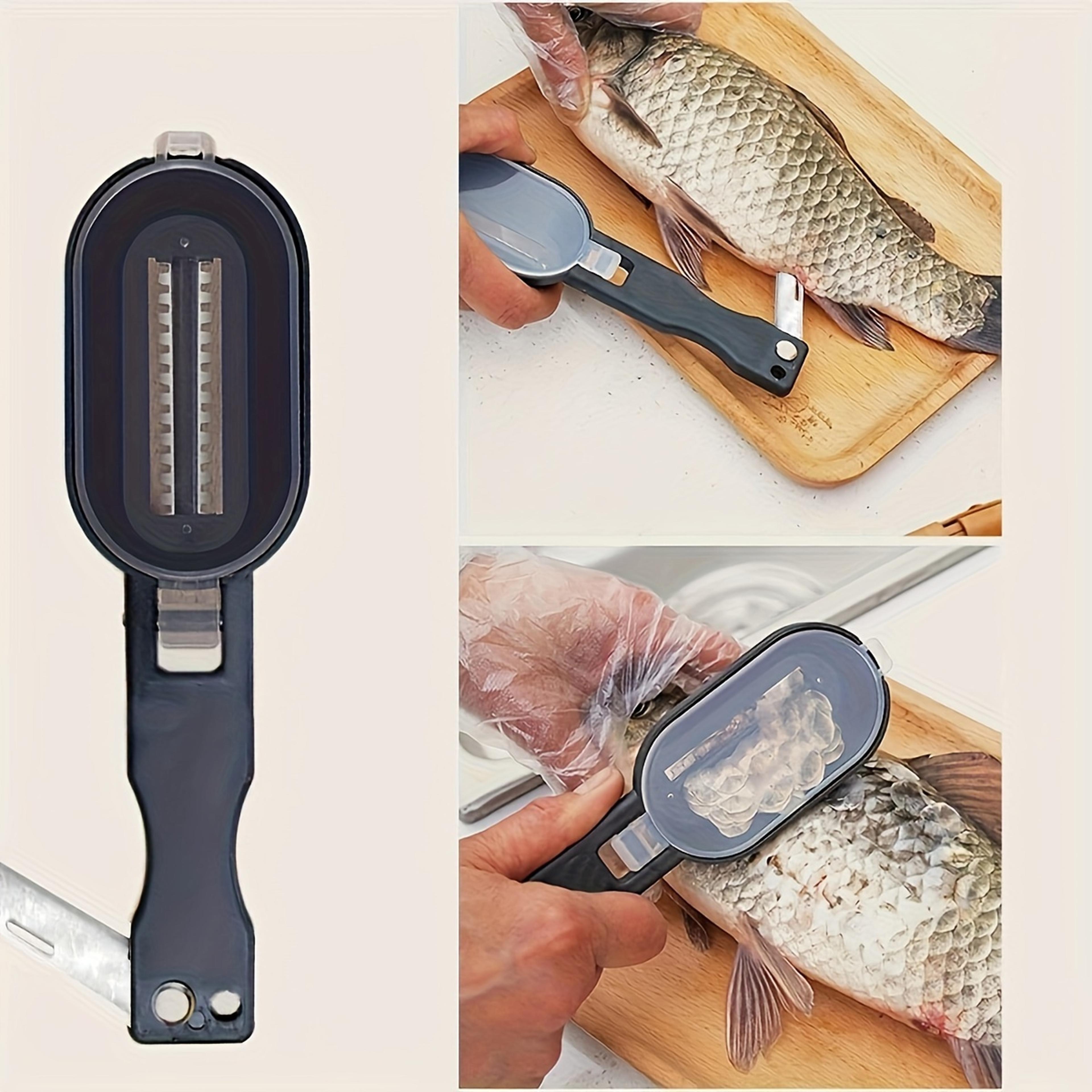 Fish Scale Scraper With Protective Cover Mess Free Fish Scaler Tool For Kitchen  Fishing 1