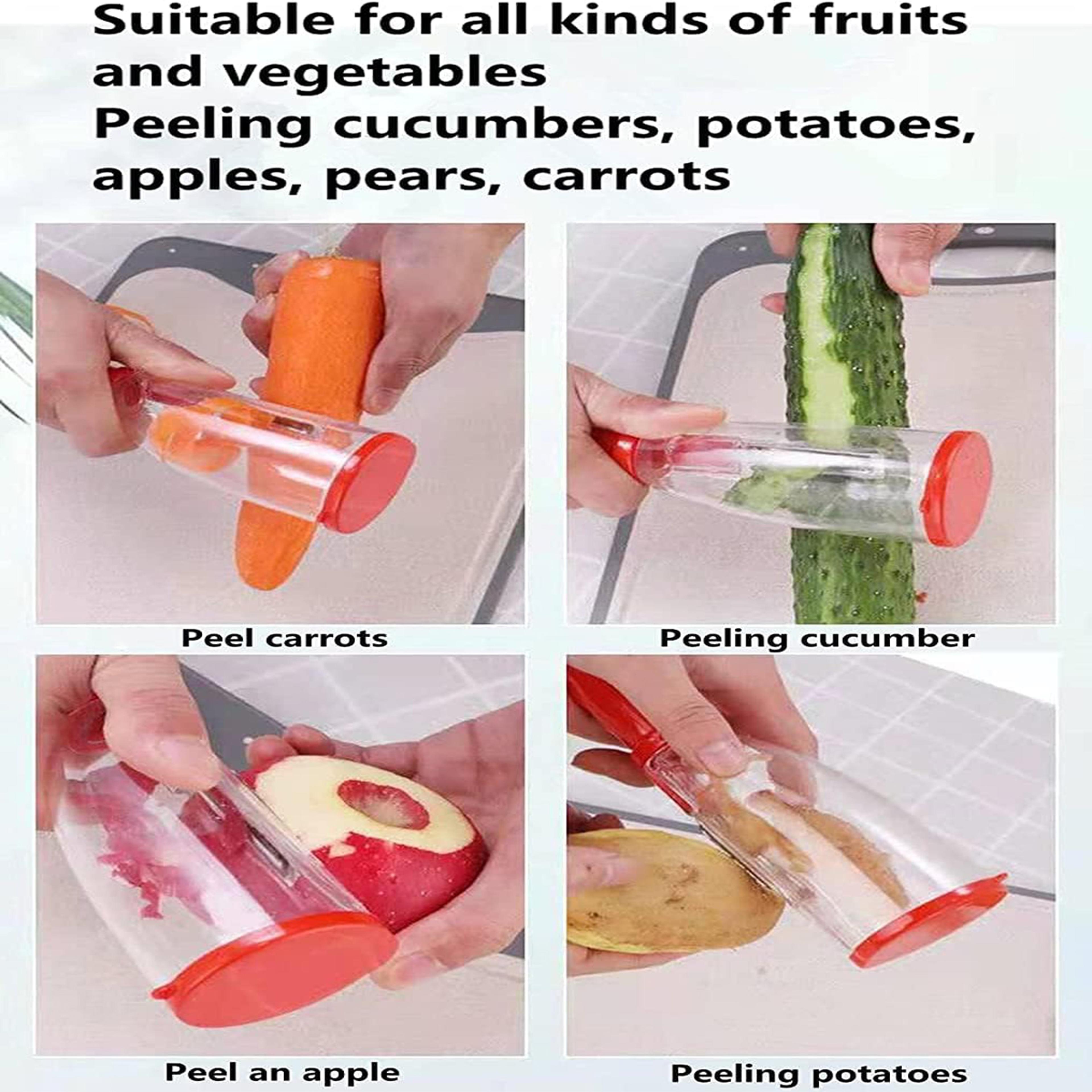 Smart Peel Catch Vegetable  Fruit Peeler With Container 2