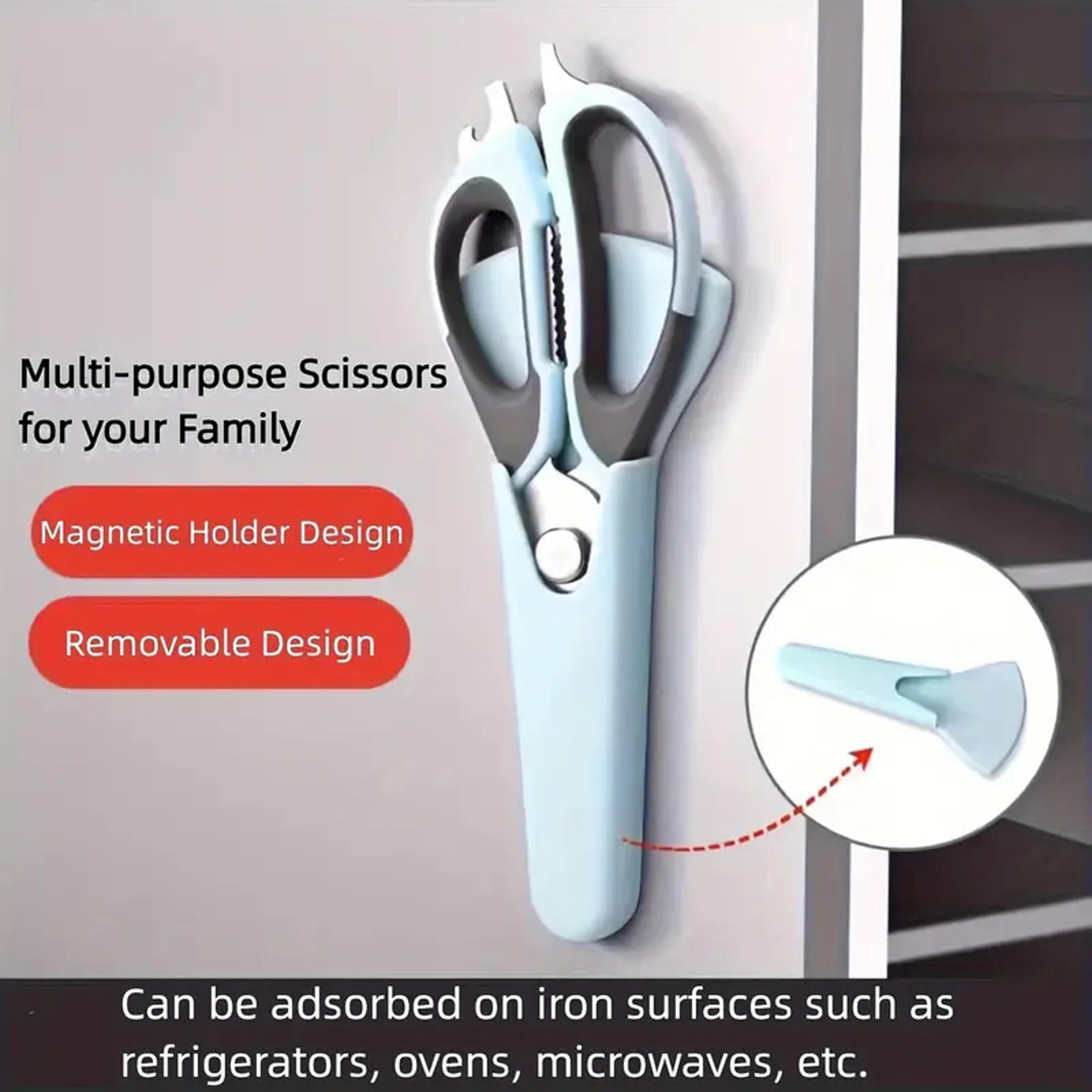 Kitchen Scissors With Magnetic Holder  Stainless Steel Blades 2