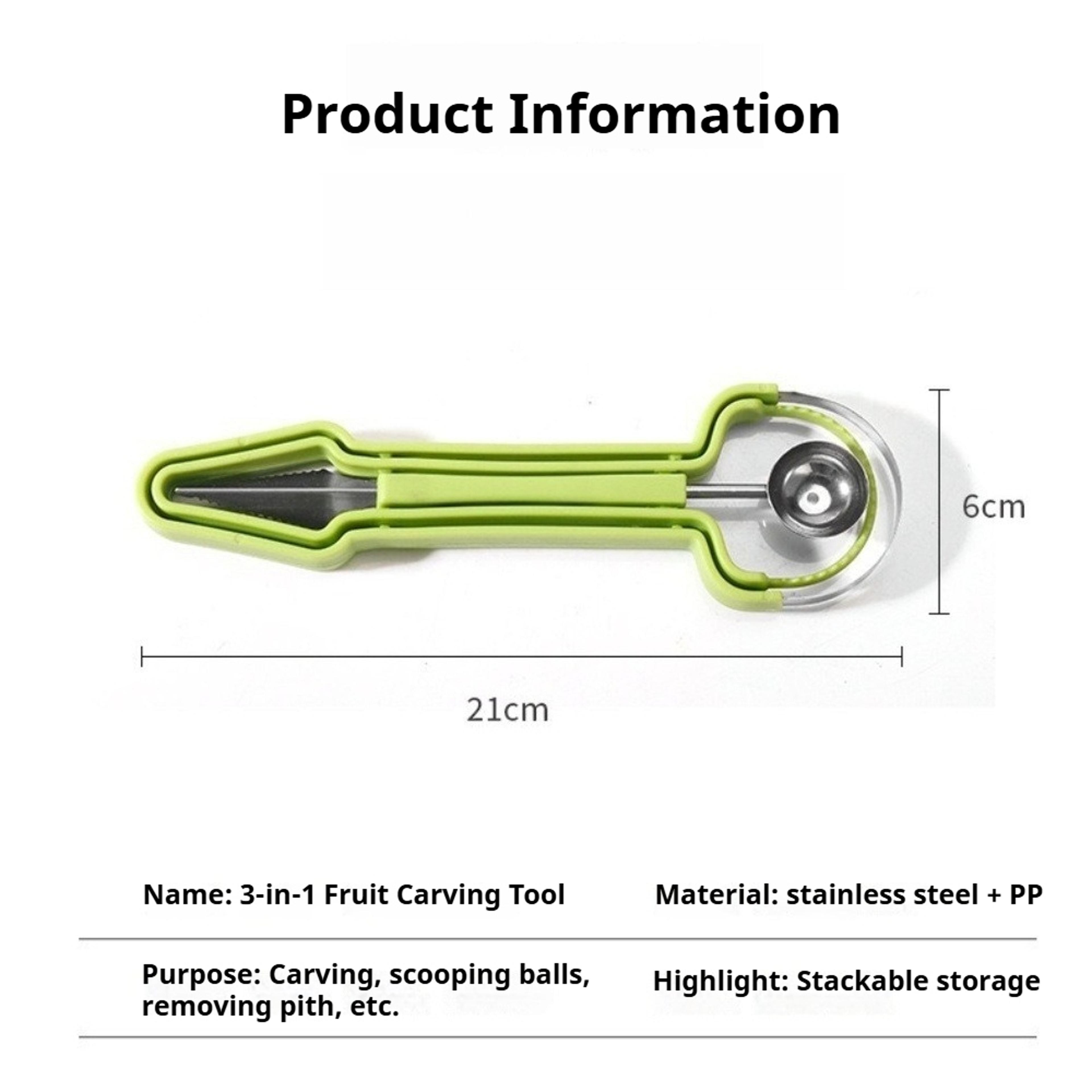 Stainless Steel Melon Baller Fruit Scooper Set For Watermelon And Fruit Carving 6