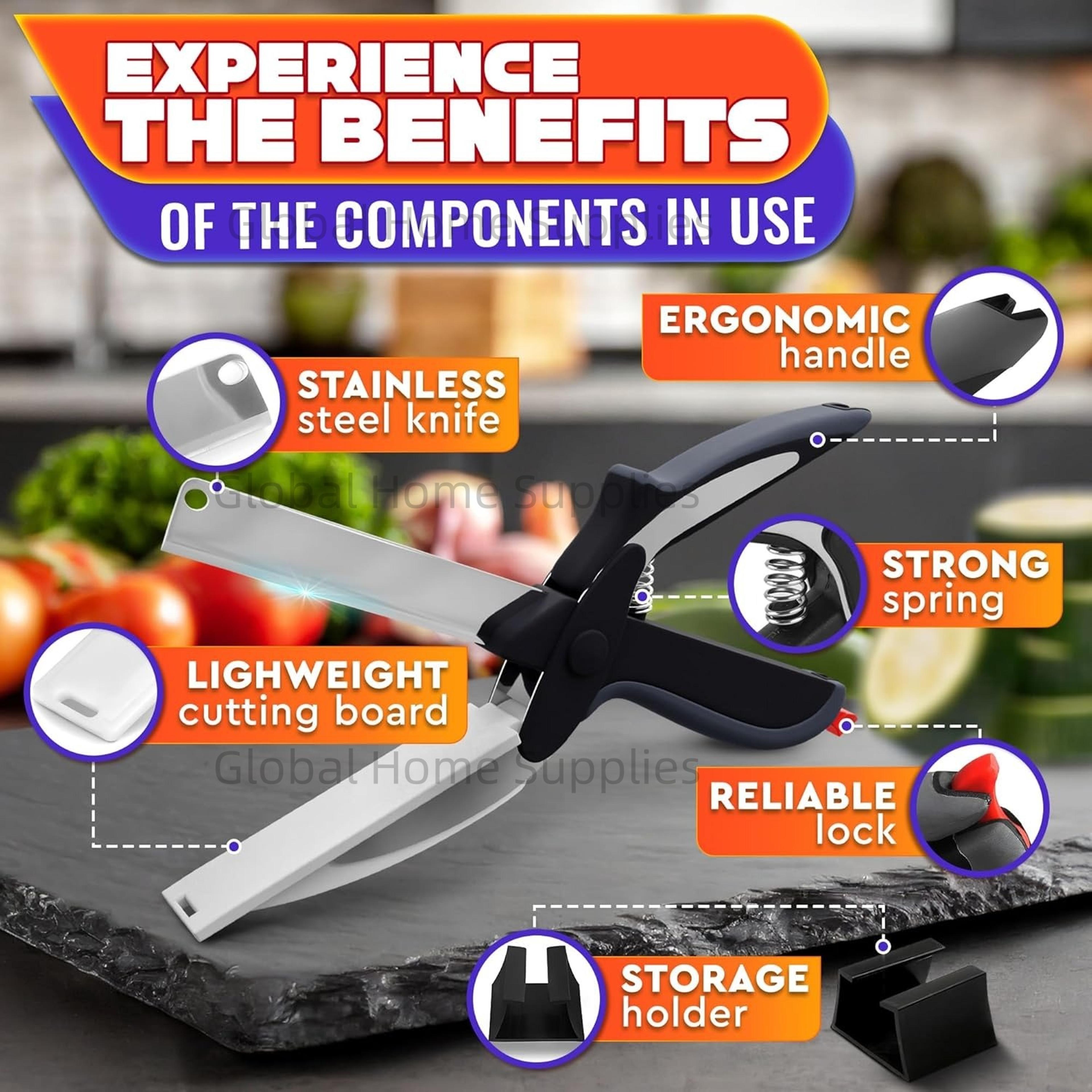Kitchen Scissors With Cutting Board Food Chopper Scissors For Vegetables  Salad Prep 4