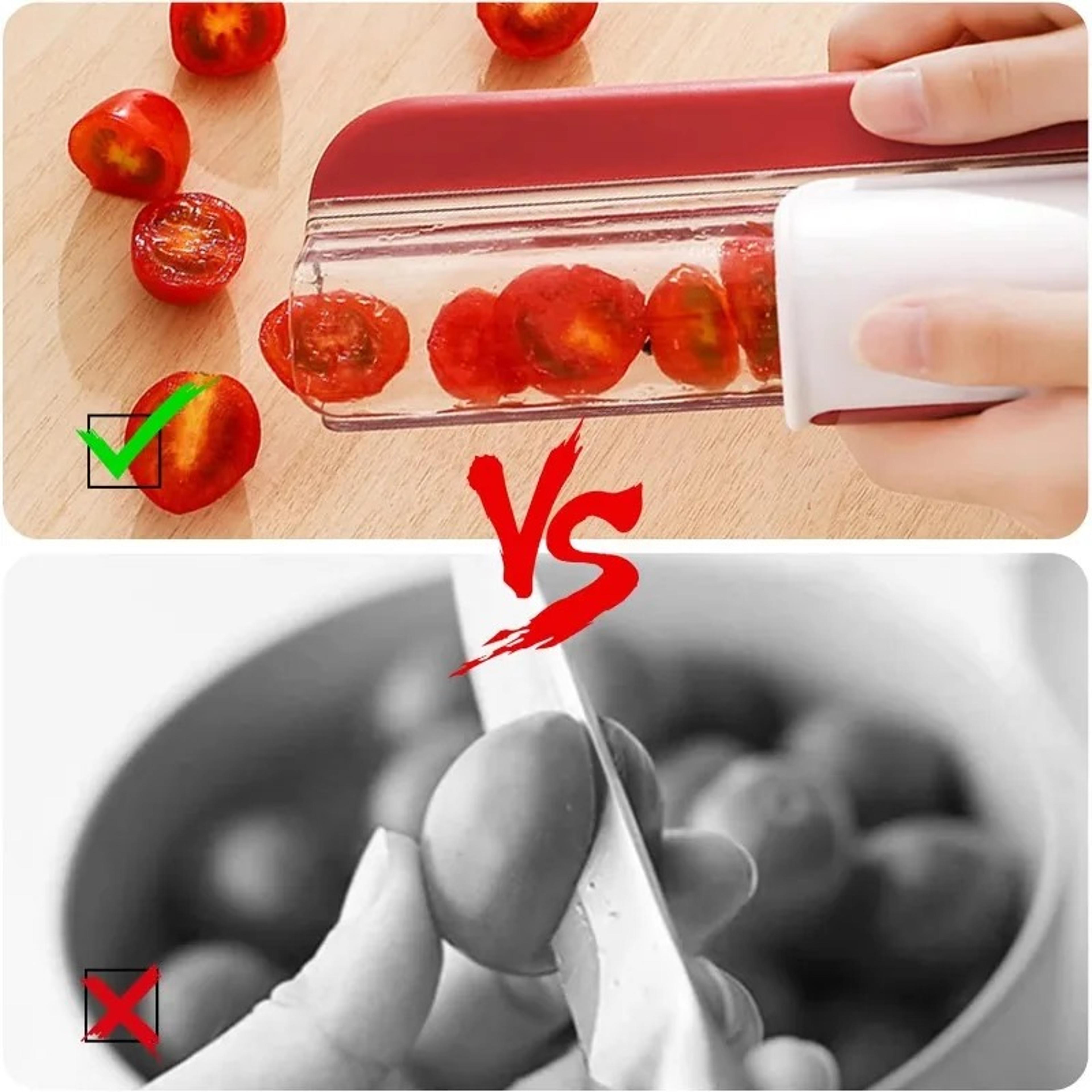 Non Stick Tomato Slicer  Grape Cutter Manual Fruit Vegetable Dicer Rust Proof Kitchen Gadget 4