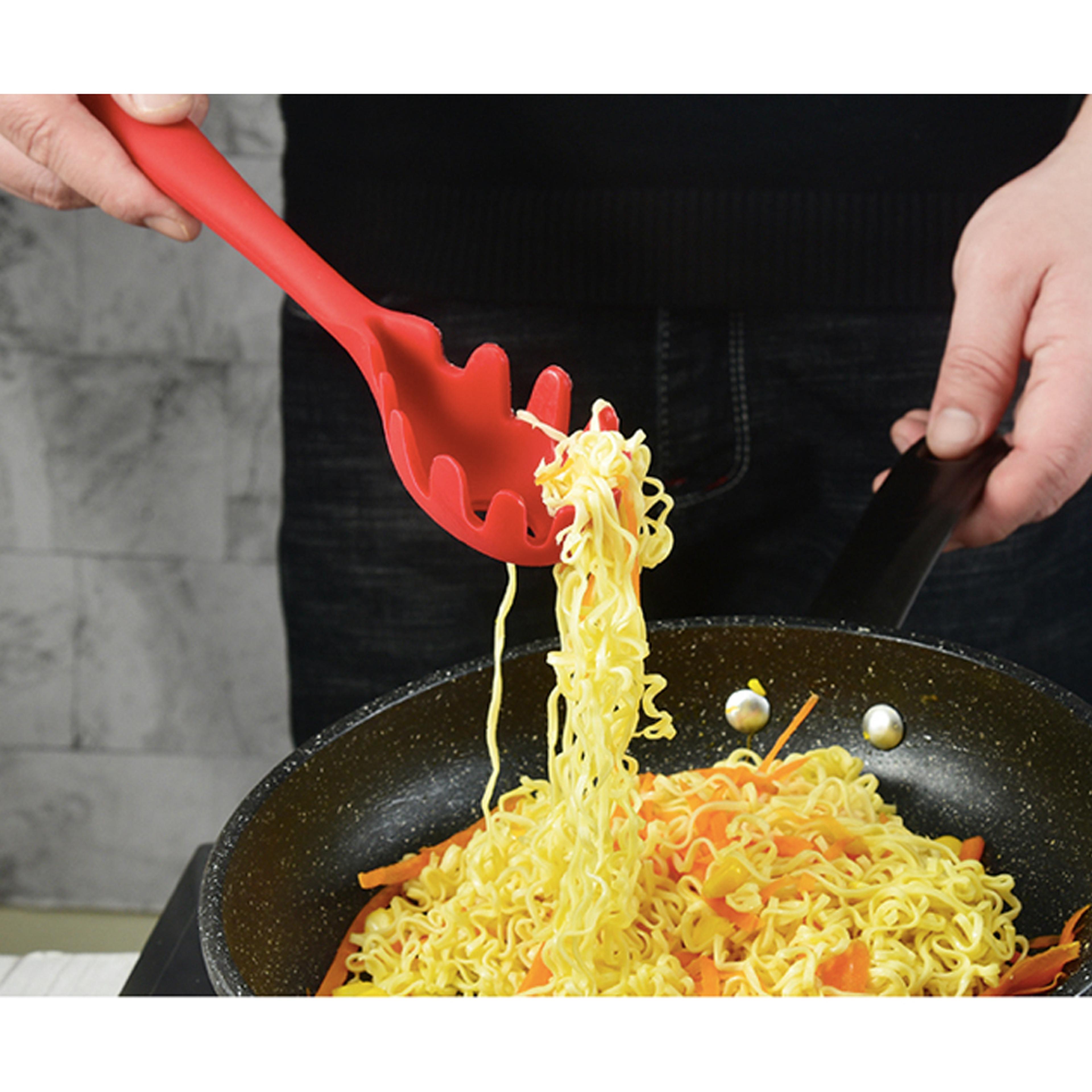 Silicone Pasta Server Fork Heat Resistant Spaghetti Spoon For Non Stick Cookware 1