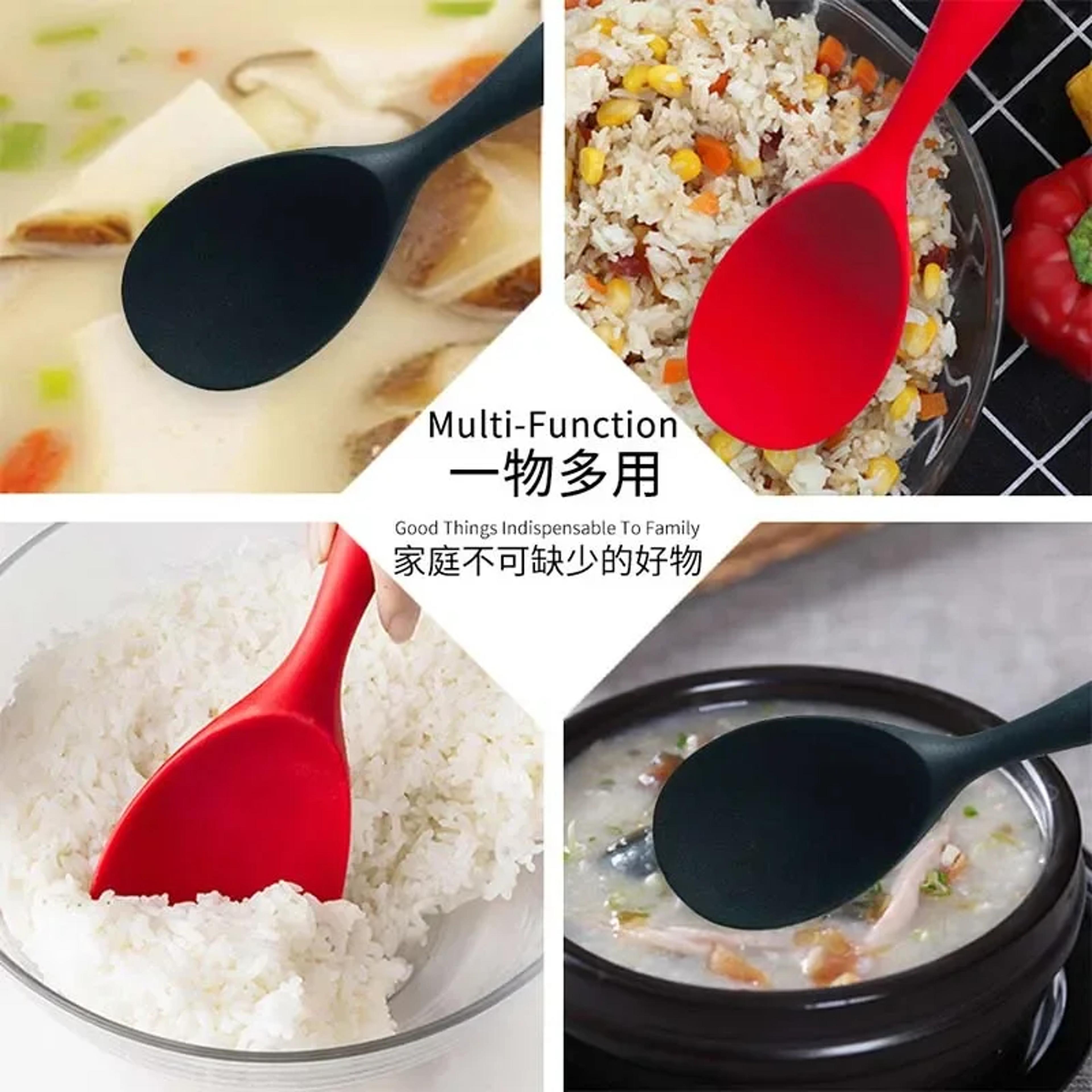 Heat Resistant Silicone Rice Spoon  Non Stick Rice Paddle For Rice Cookers  Cookware 5