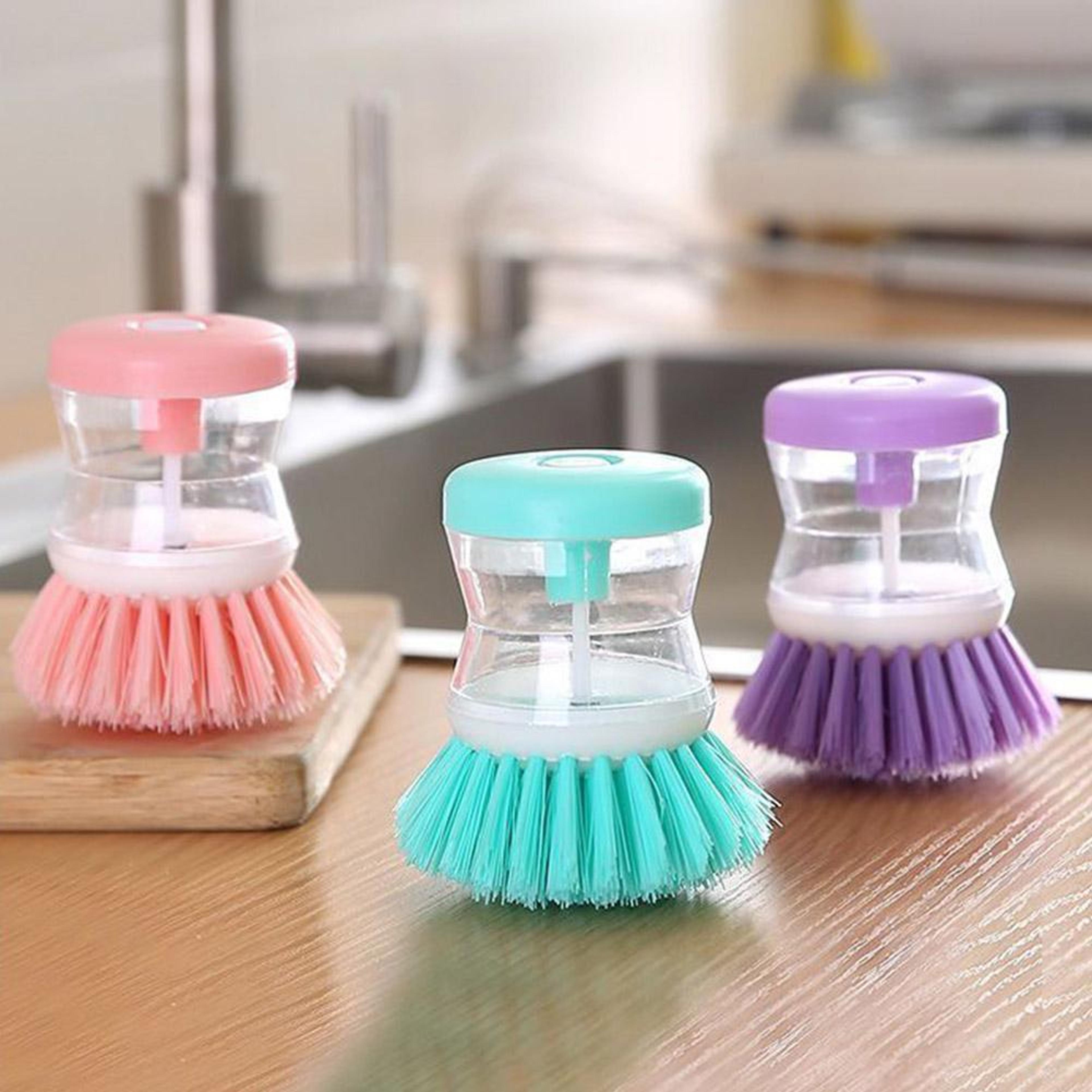 astronaut dish brush with soap dispenser for kitchen sink cleaning | kitchen cleaning brush & soap dispensing brush