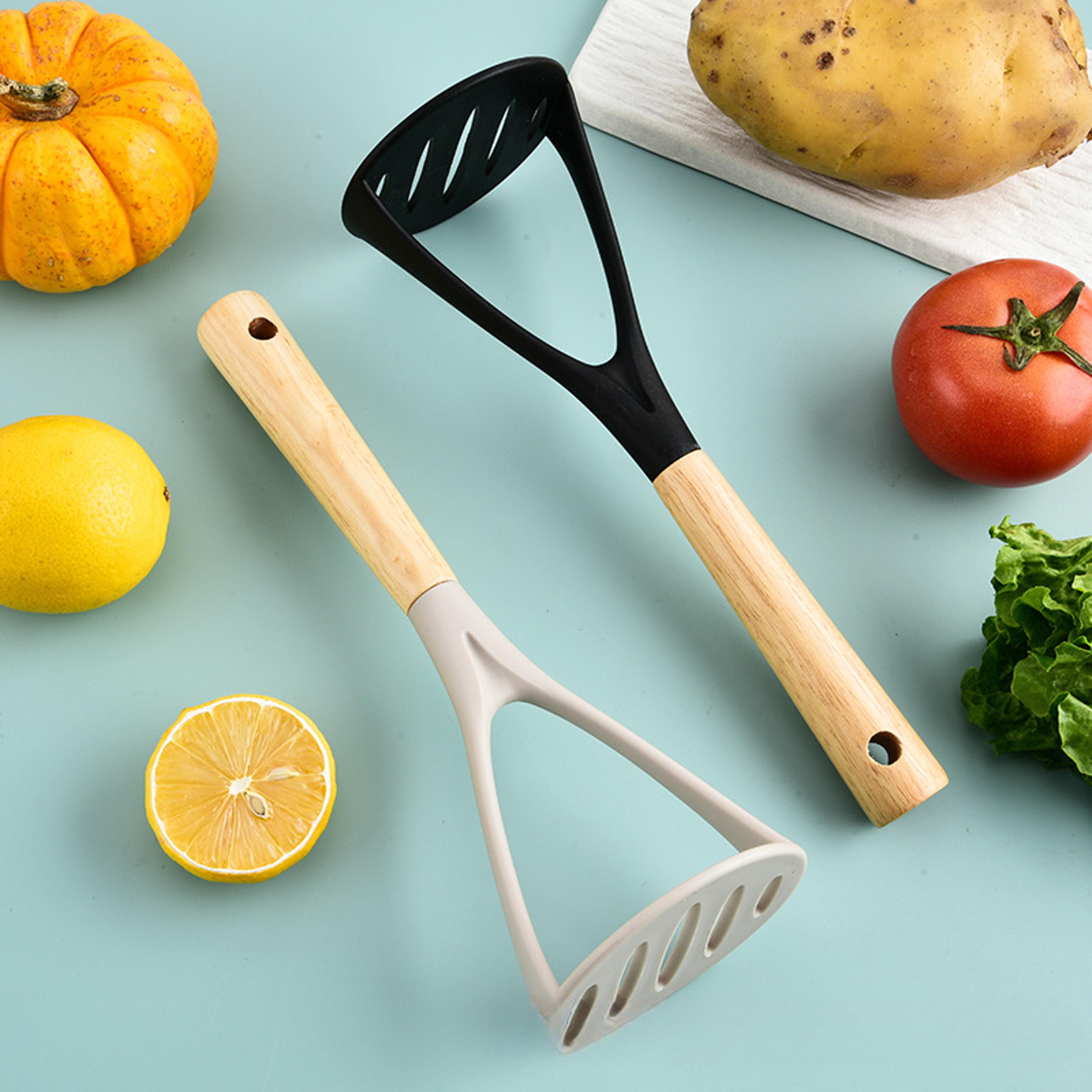 Premium Silicone Potato Masher  Garlic Press Heat Resistant Kitchen Gadget 1