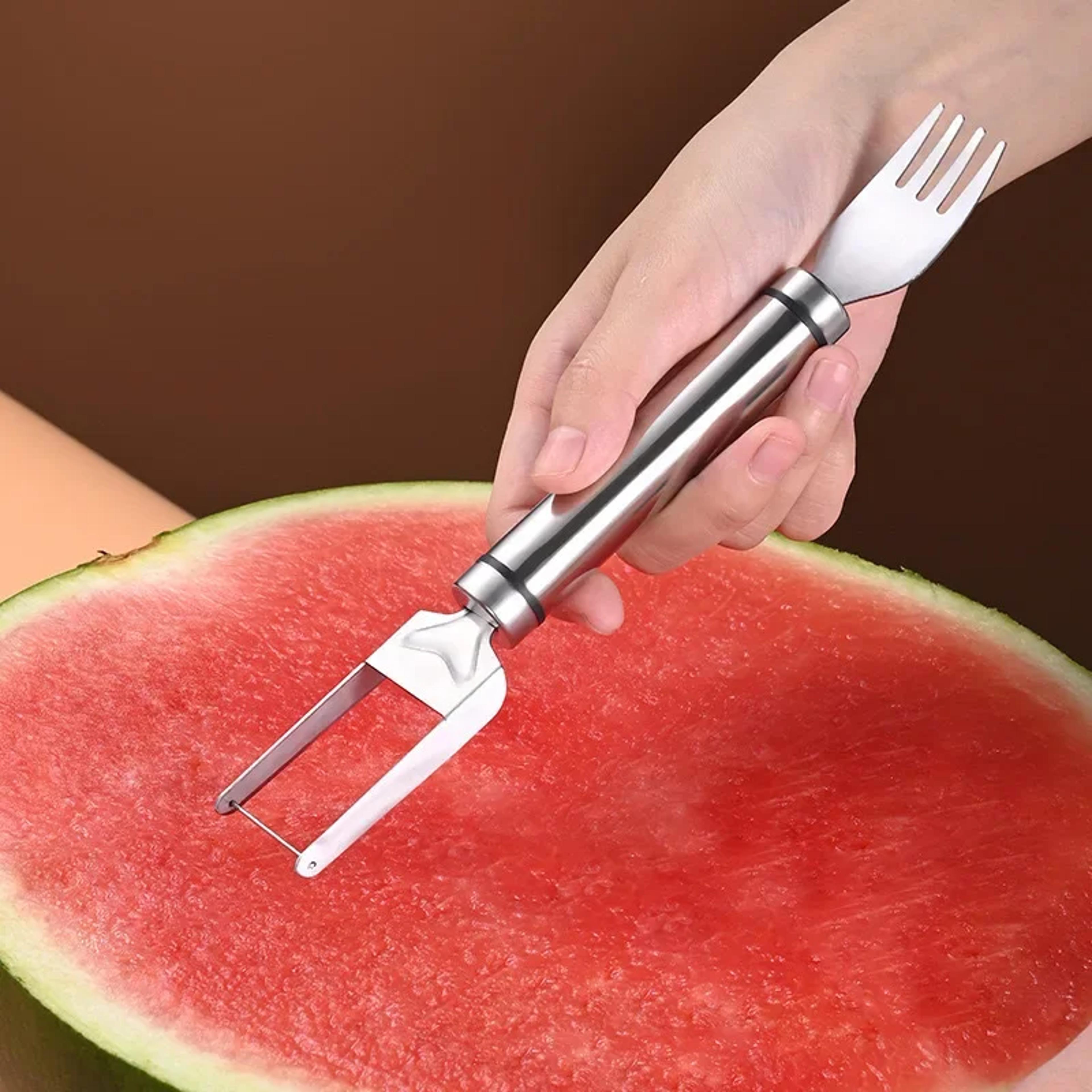 Watermelon Cutter Stainless Steel Fruit Cutter  Melon Cube Slicer Fork 1