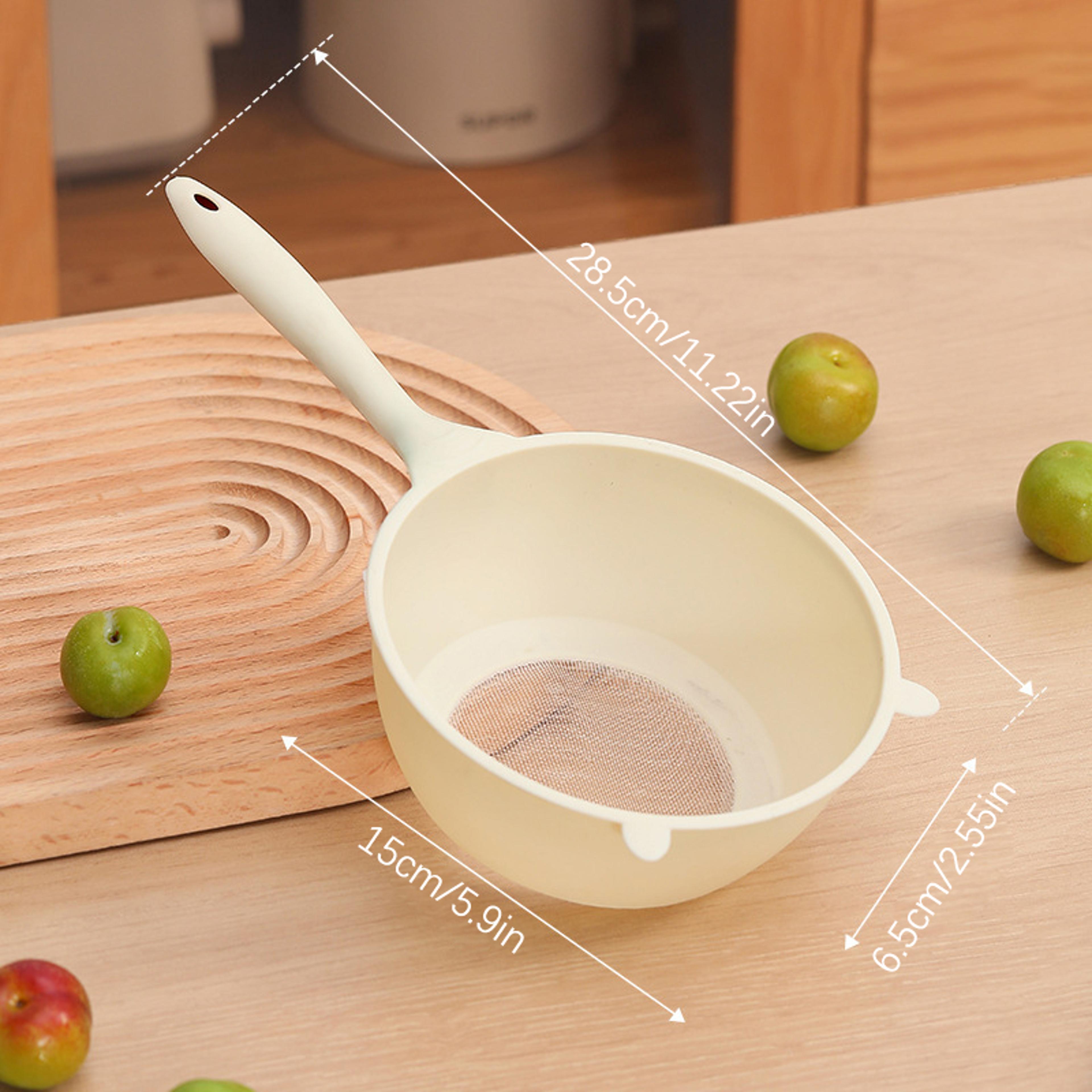 MultiPurpose Rice Strainer Plastic Colander Kitchen Drain Basket With Ergonomic Long Handles 1