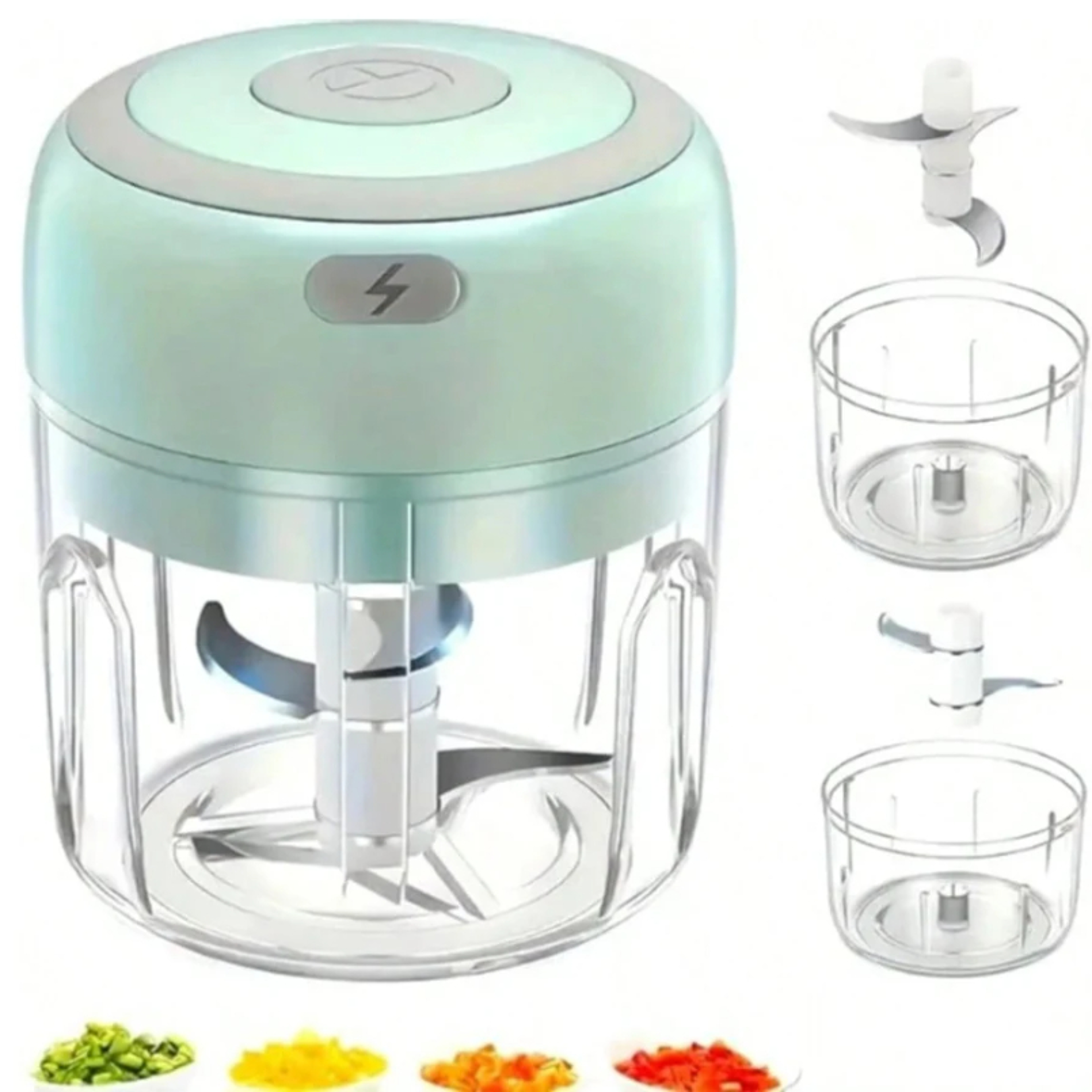 350ml Electric Garlic Chopper Portable Mini Food Processor For Vegetables Meat  Baby Food 5