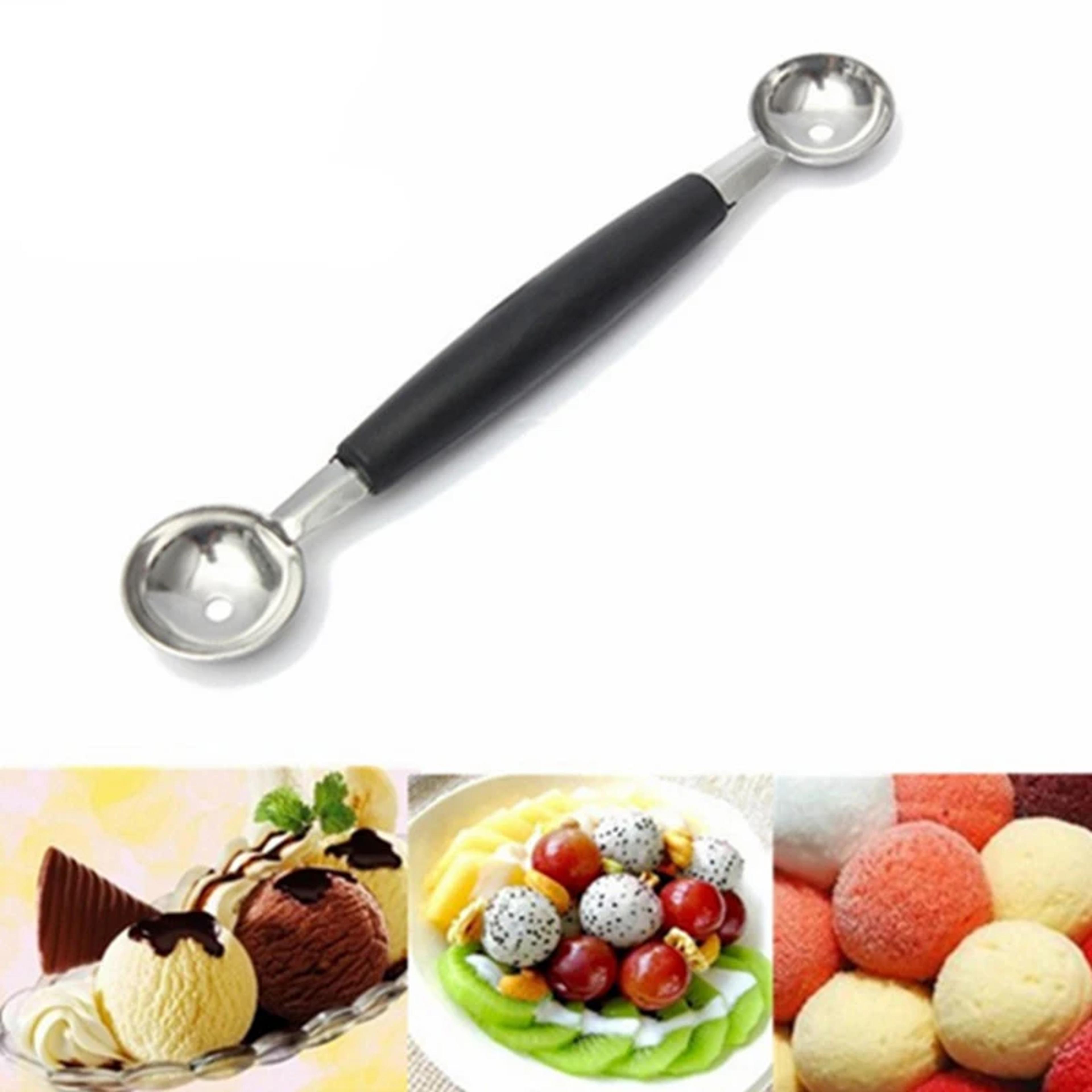 Dual Head Ice Cream Scoop  Melon Baller Stainless Steel Fruit Scooper Kitchen Tool 1
