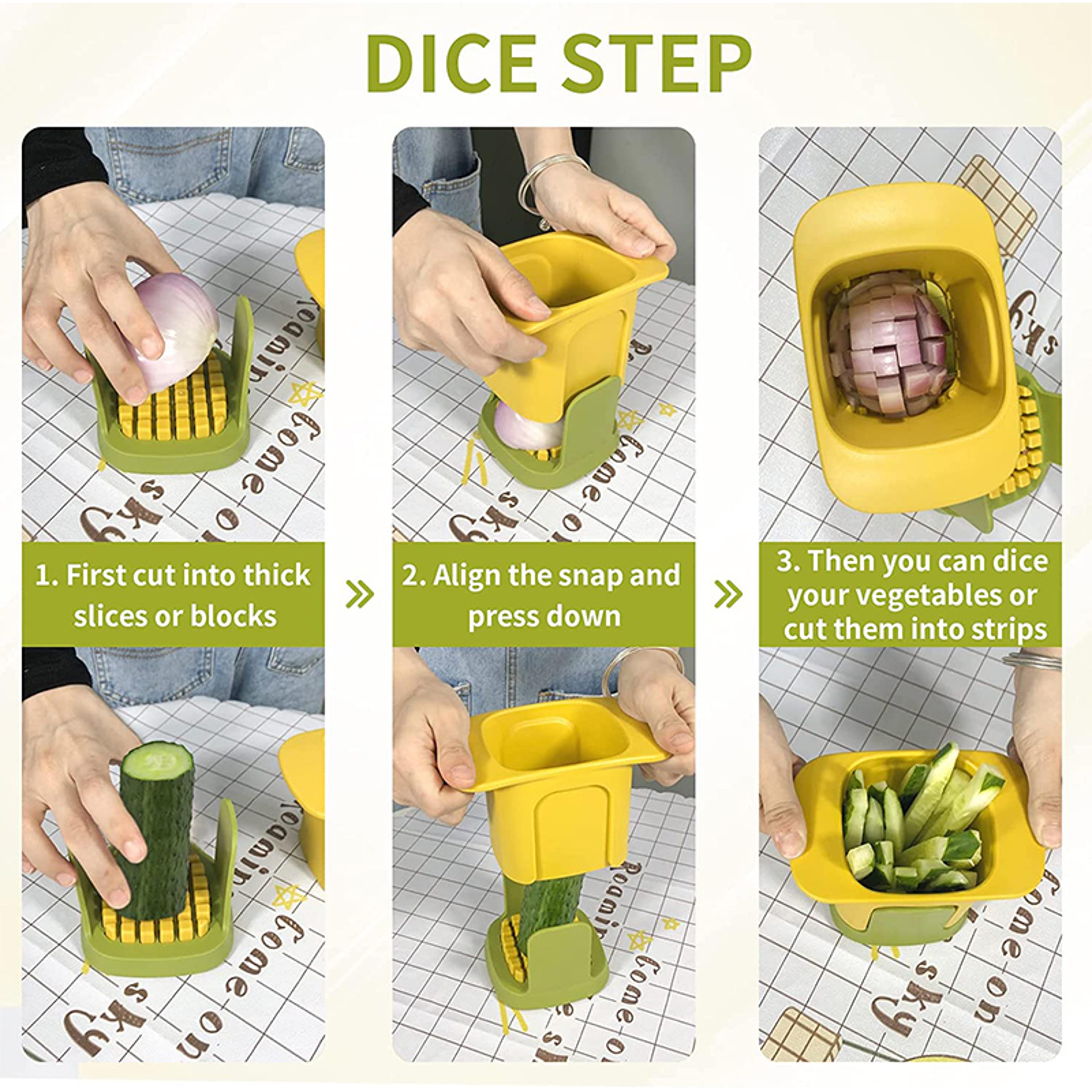 Vegetable Chopper  Onion Dicer Manual Potato Cutter With Storage Container 4